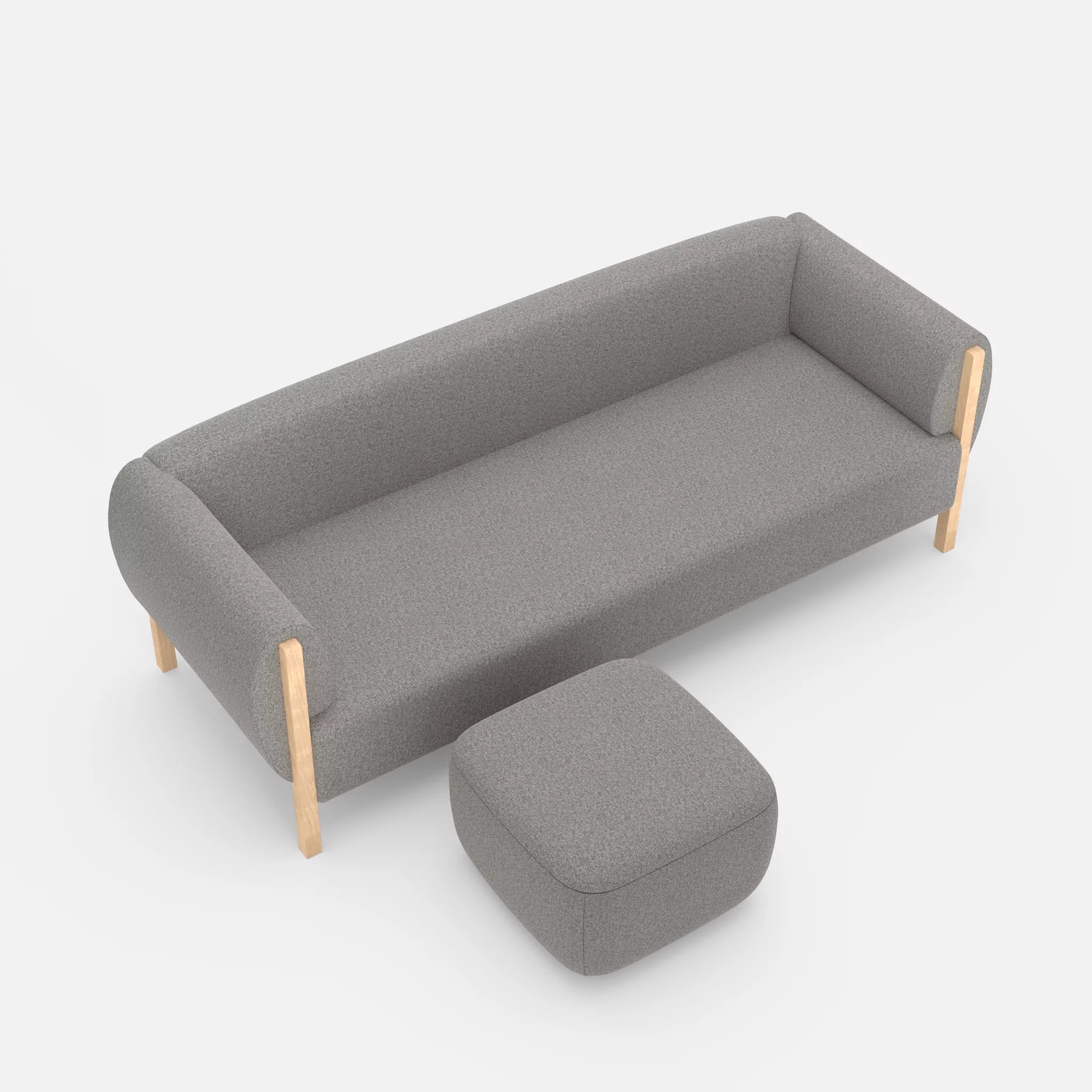 3 Sitzer Sofa Mallow mit Pouf celia0208 in Mittelgrau von oben