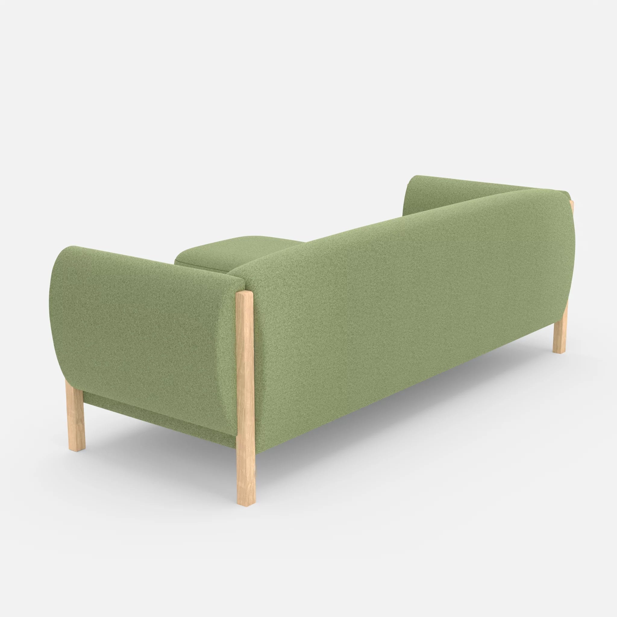 3 Sitzer Sofa Mallow mit Pouf celia0213 in Hellgrün von hinten