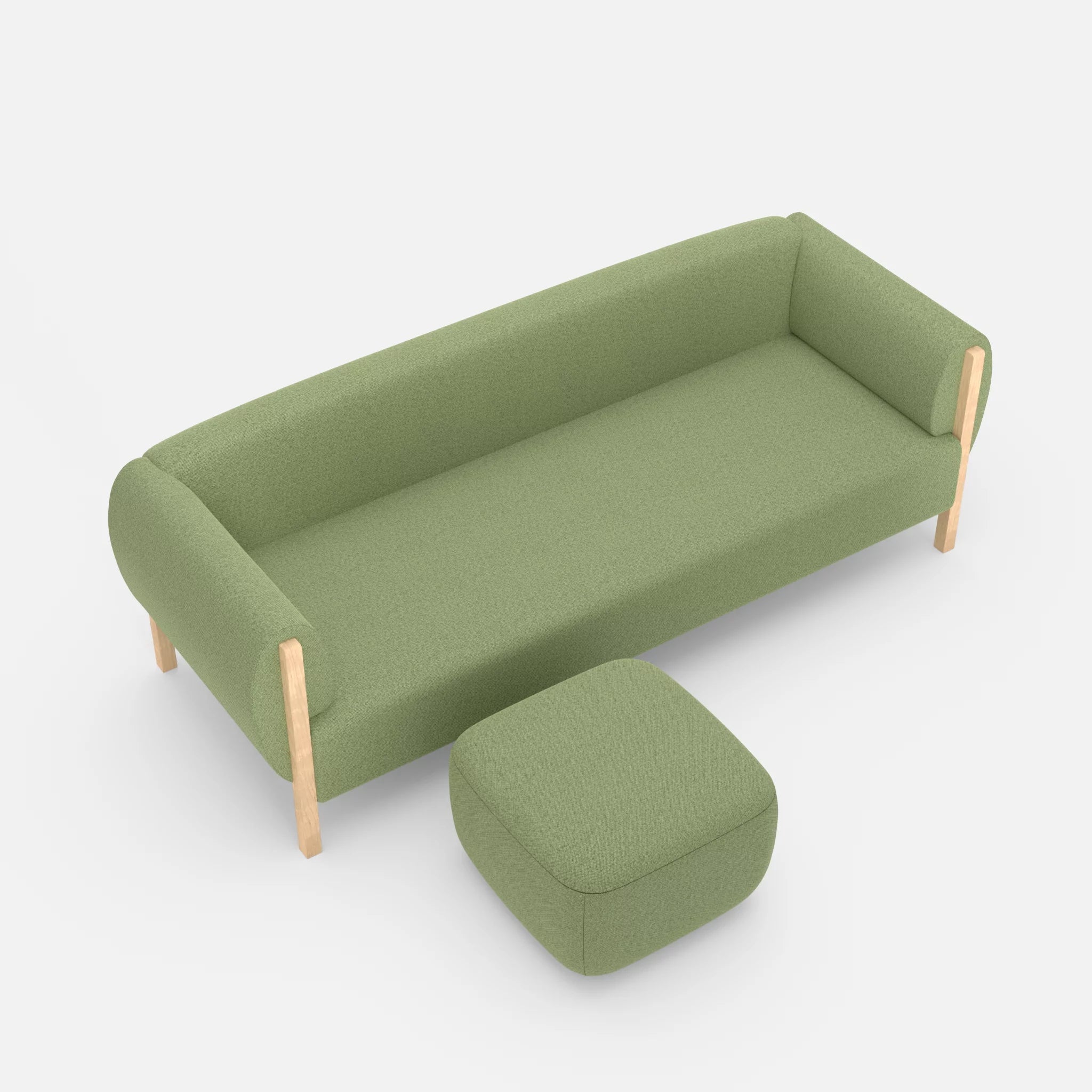 3 Sitzer Sofa Mallow mit Pouf celia0213 in Hellgrün von oben