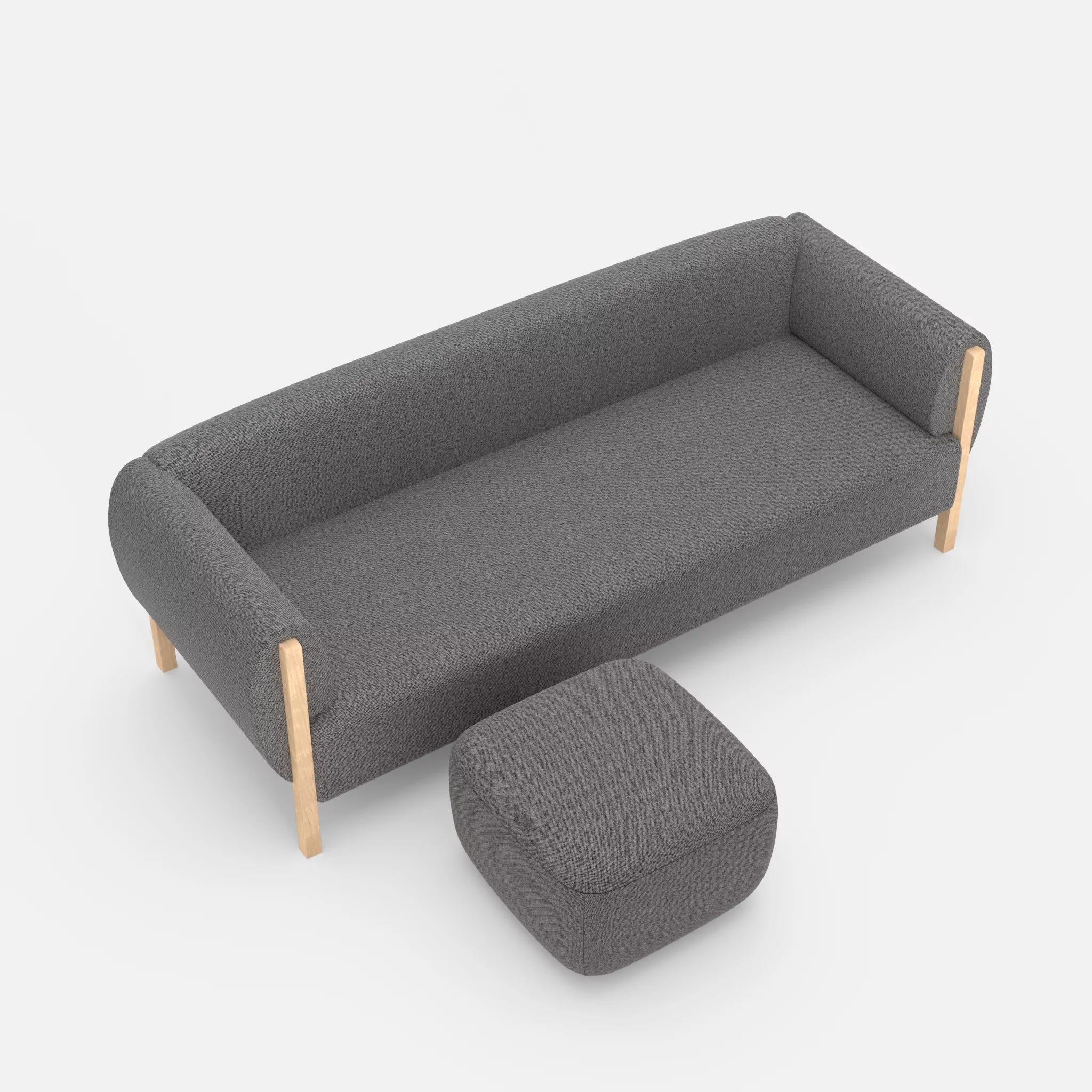 3 Sitzer Sofa Mallow mit Pouf celia0218 in Dunkelgrau von oben
