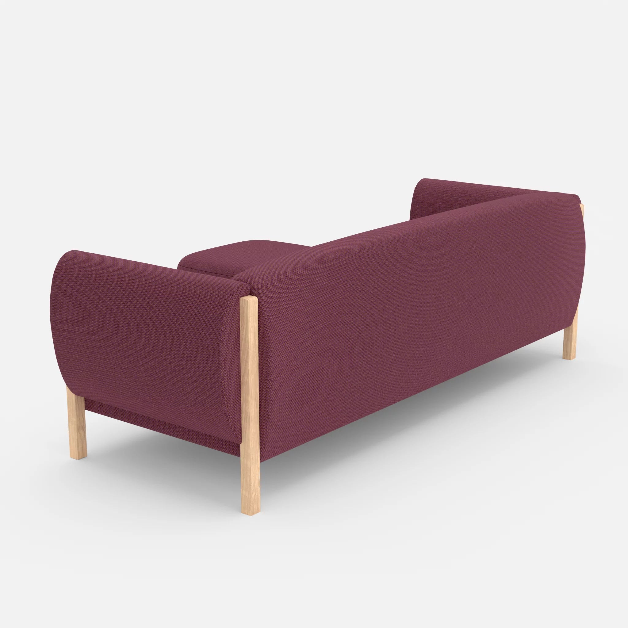 3 Sitzer Sofa Mallow mit Pouf credobreva in Violett von hinten