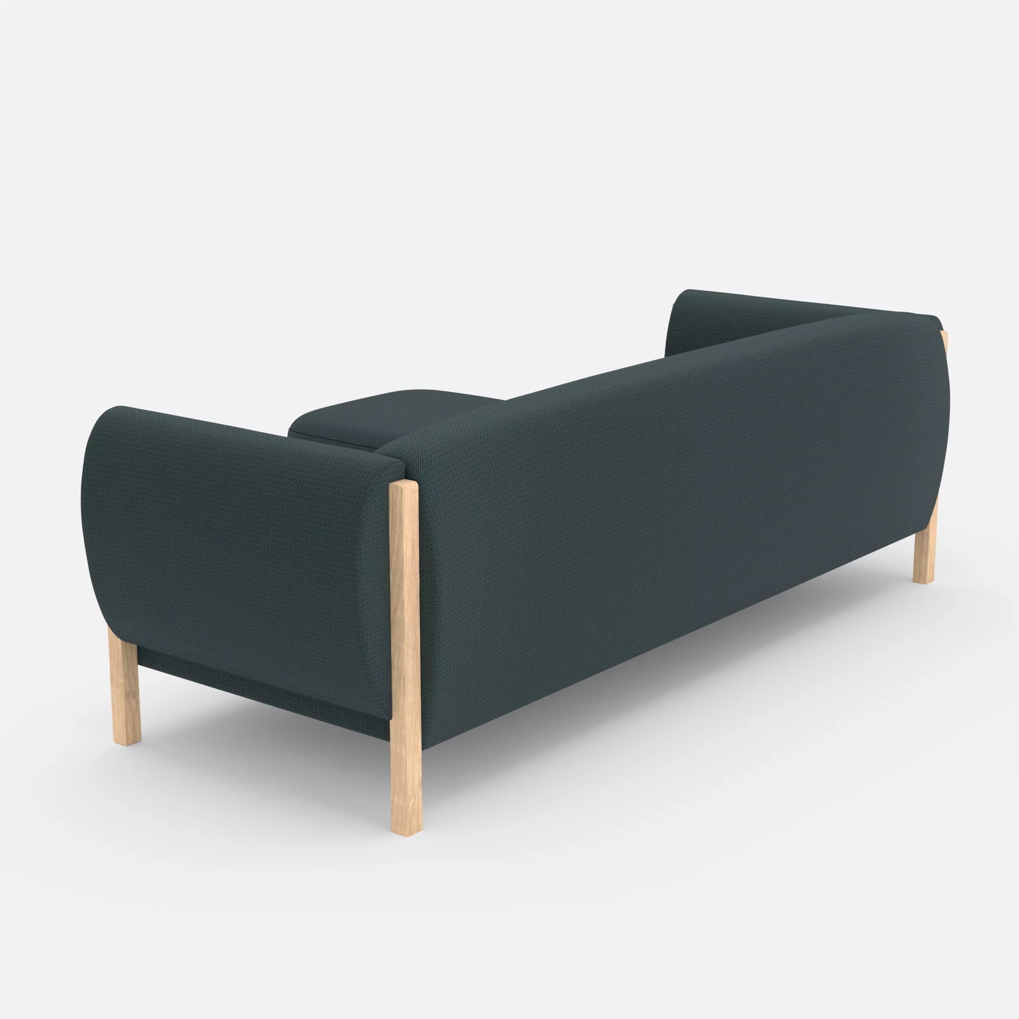 3 Sitzer Sofa Mallow mit Pouf credojaspis in Türkis von hinten