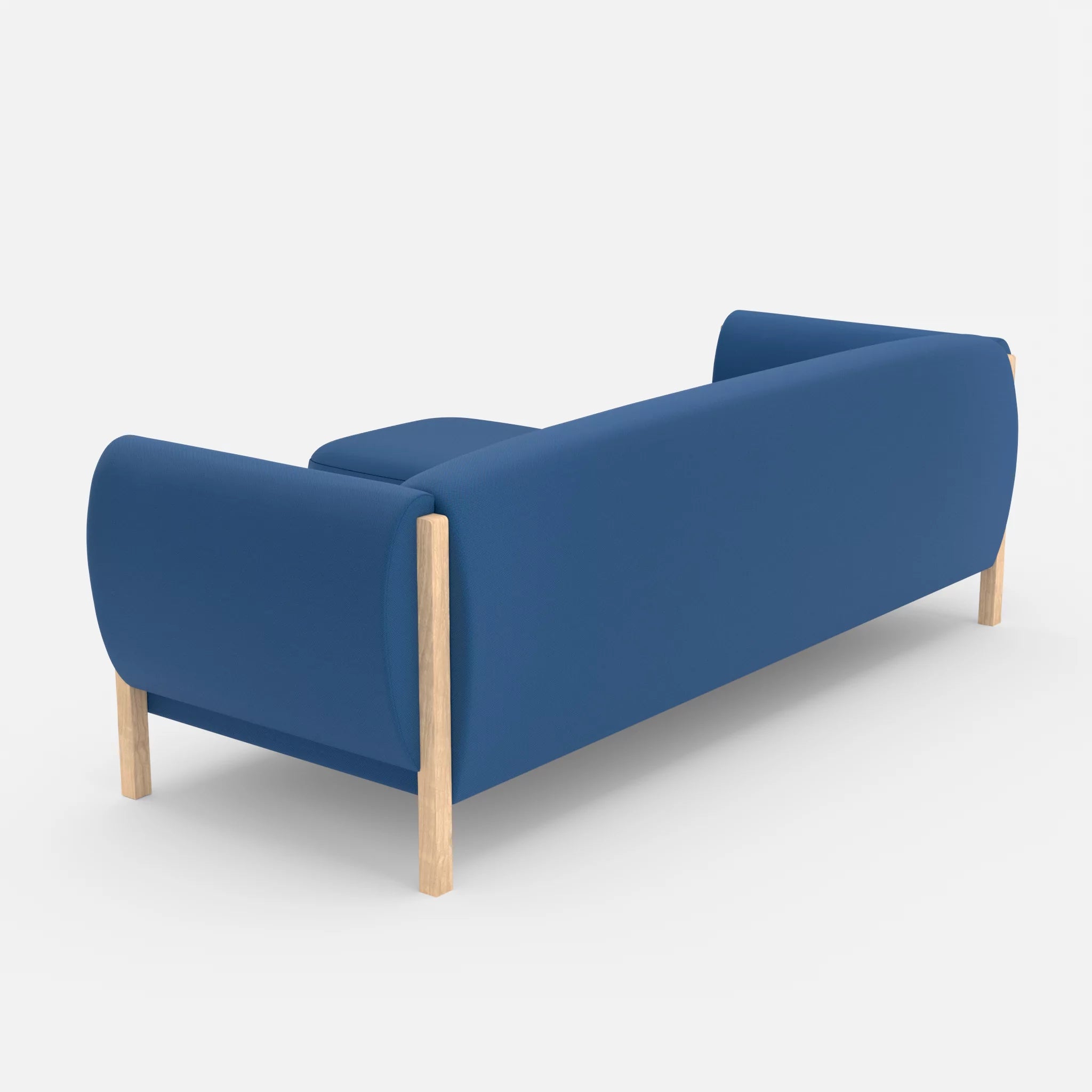3 Sitzer Sofa Mallow mit Pouf radio6512 in Dunkelblau von hinten