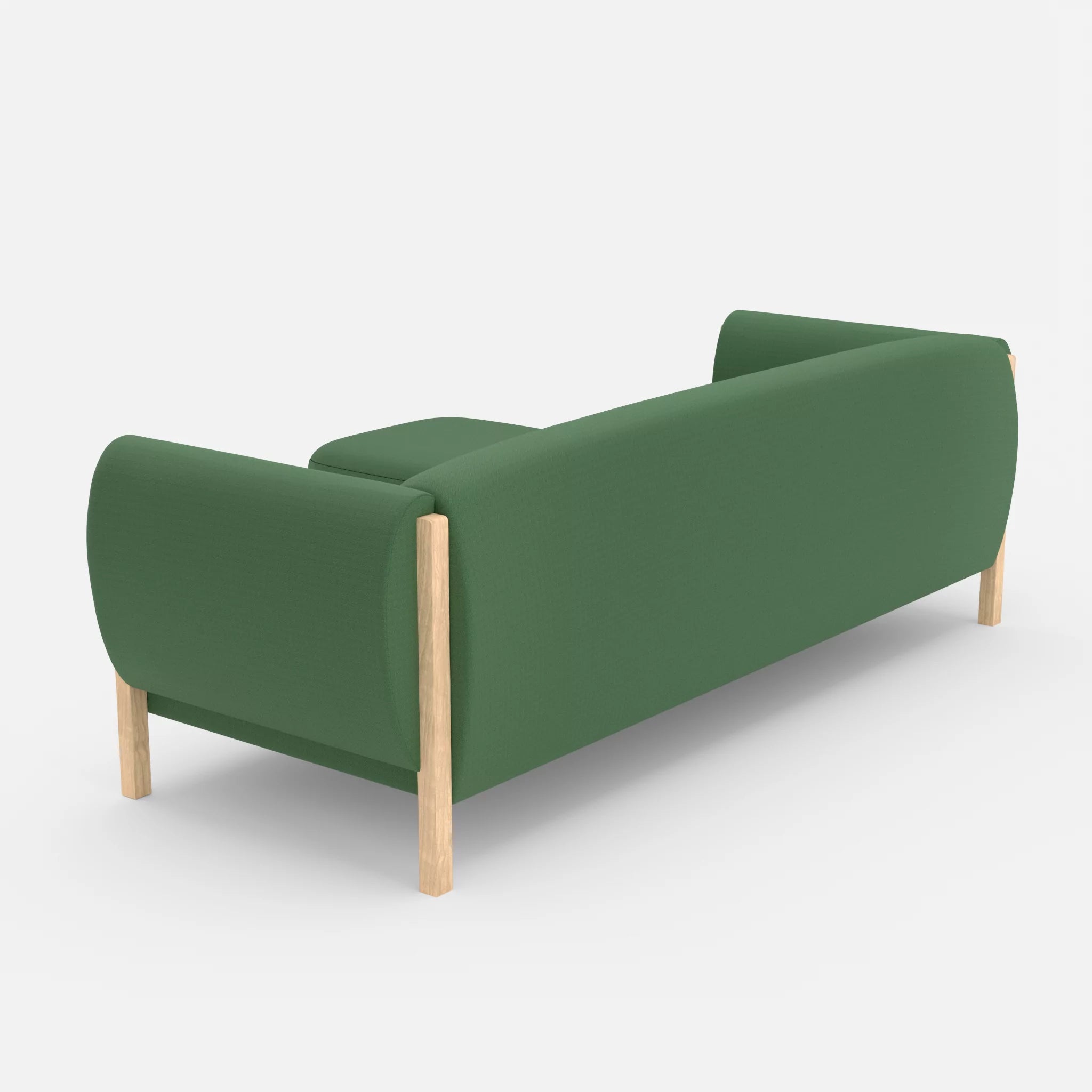 3 Sitzer Sofa Mallow mit Pouf radio7036 in Olive von hinten
