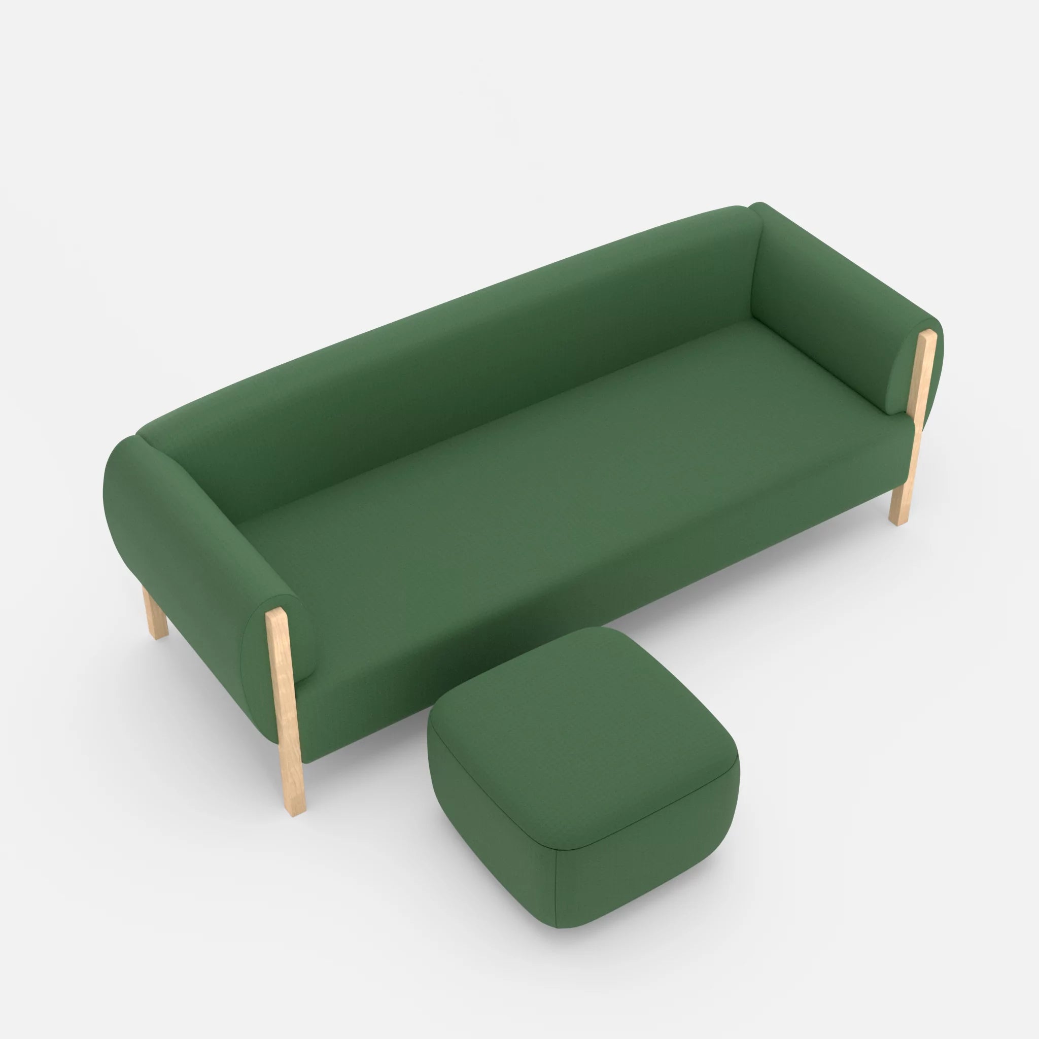3 Sitzer Sofa Mallow mit Pouf radio7036 in Olive von oben