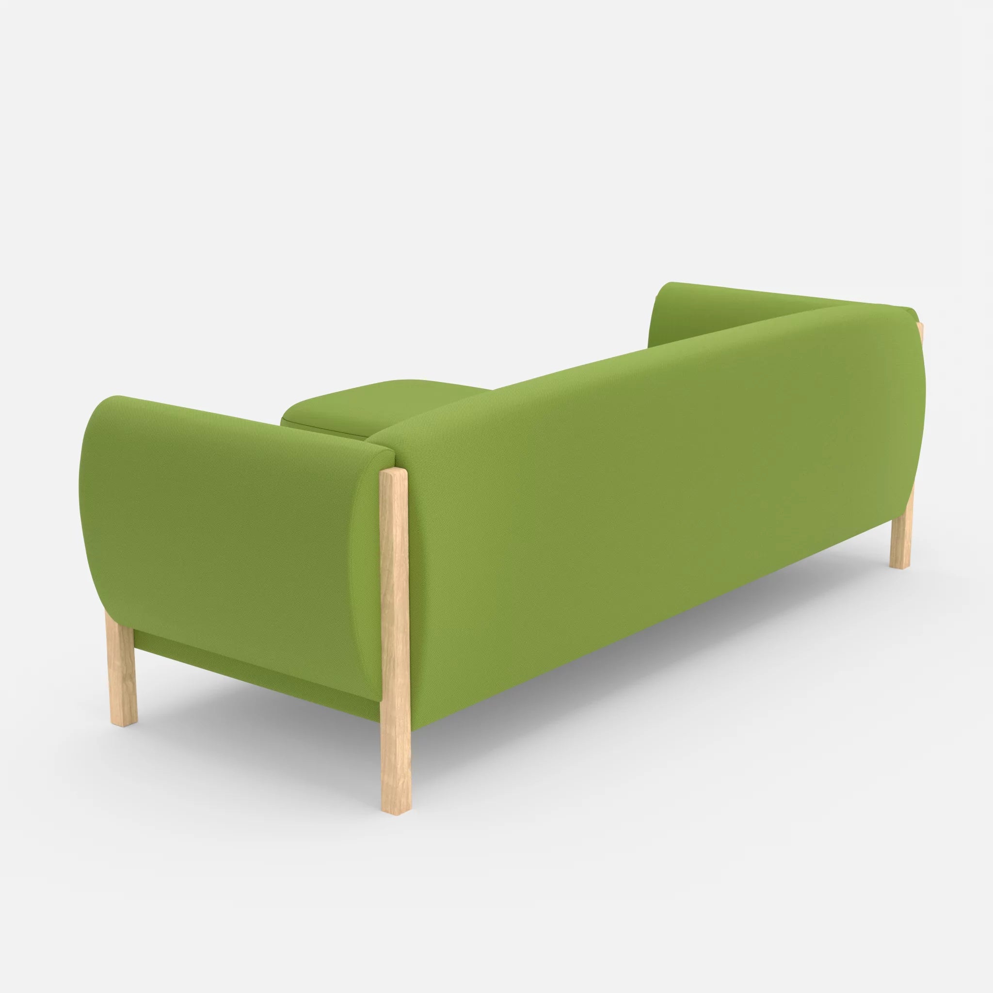 3 Sitzer Sofa Mallow mit Pouf radio7041 in Hellgrün von hinten