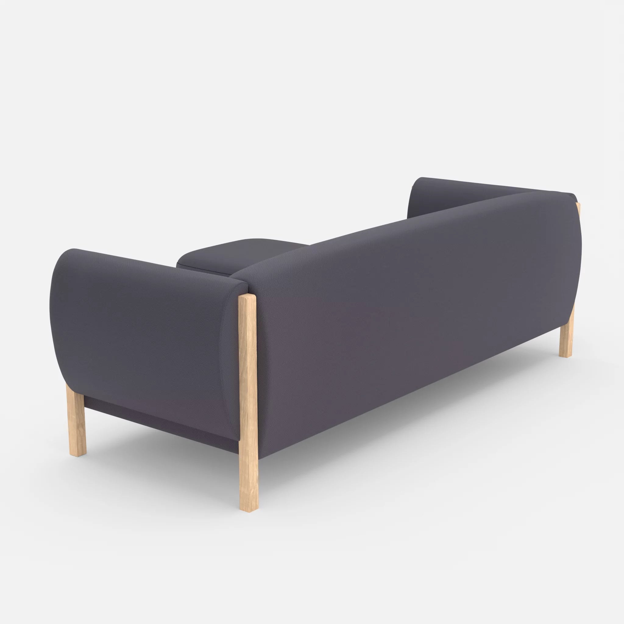 3 Sitzer Sofa Mallow mit Pouf radio8517 in Anthrazit von hinten