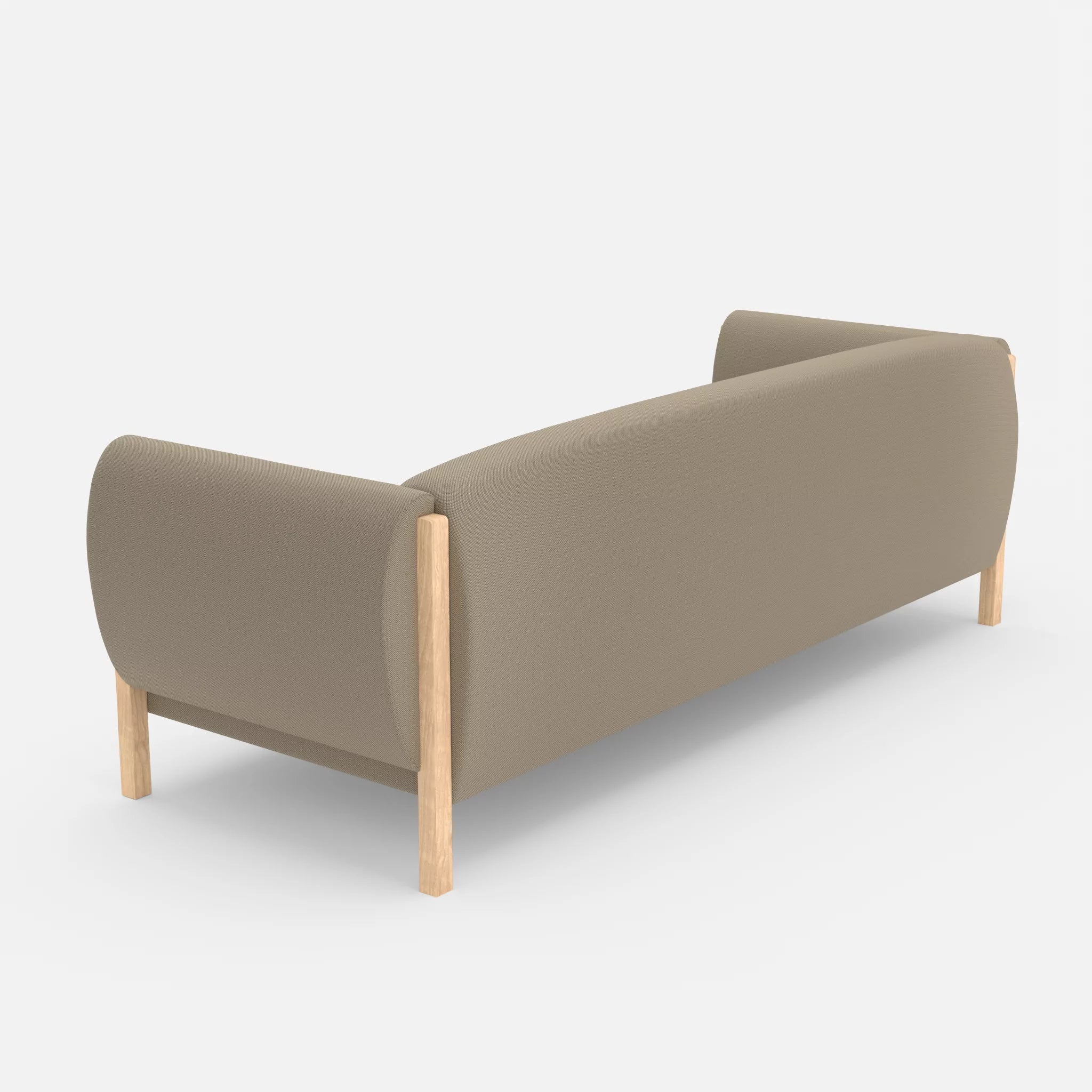3 Sitzer Sofa Mallow radio1510 in Beige von hinten