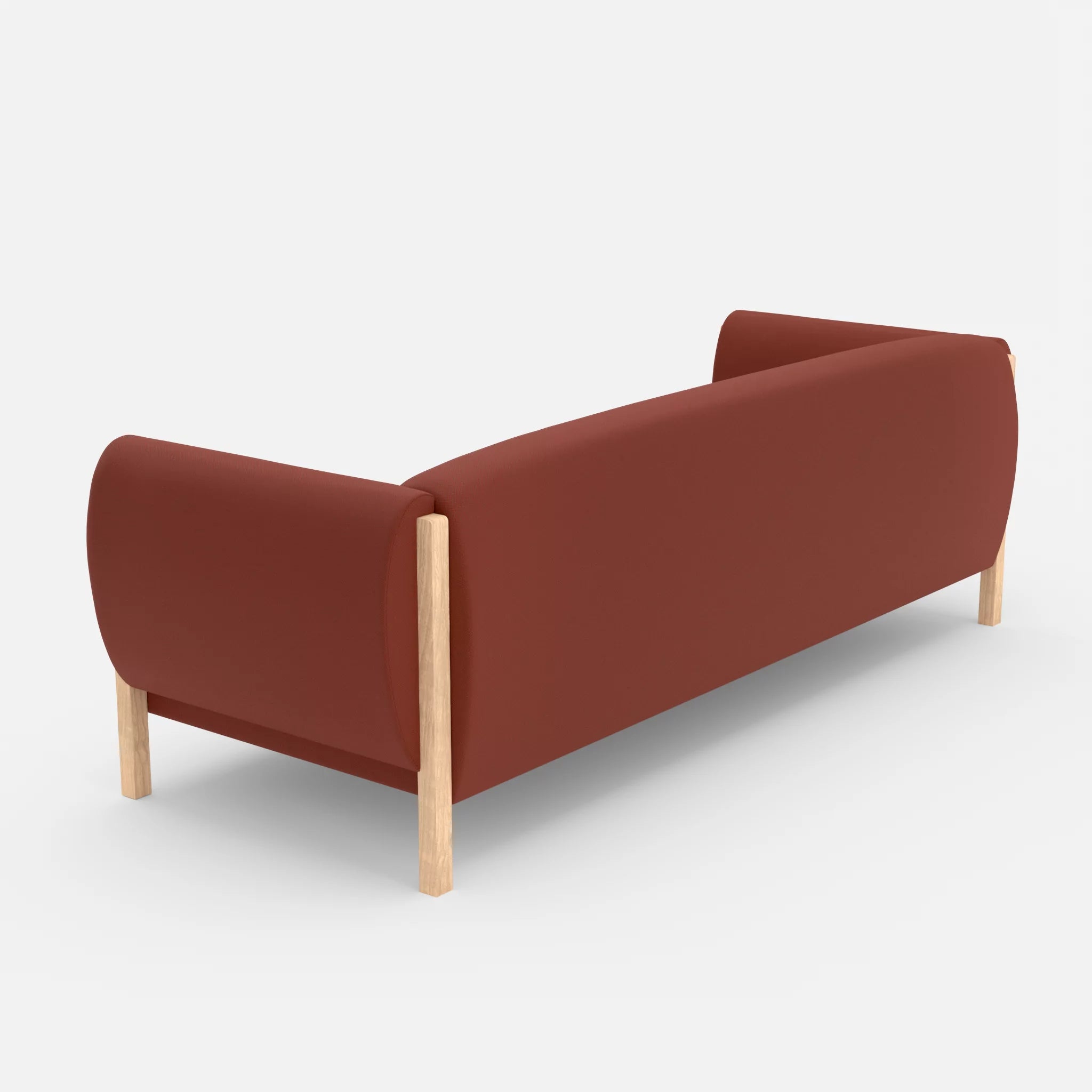 3 Sitzer Sofa Mallow radio4517 in Dunkelrot von hinten