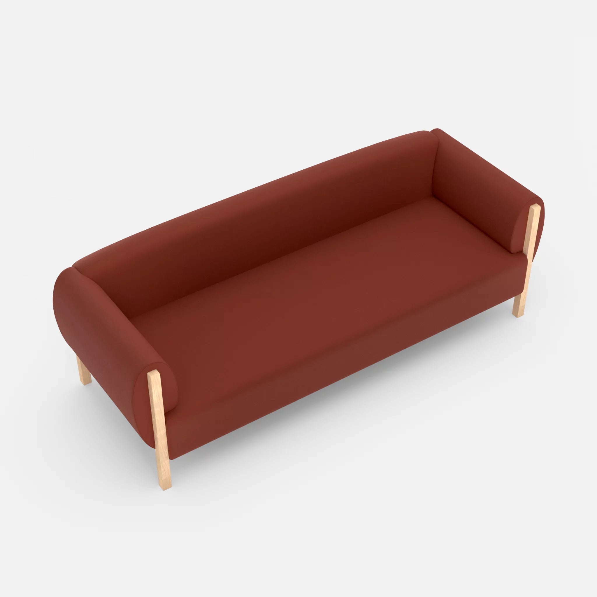3 Sitzer Sofa Mallow radio4517 in Dunkelrot von oben