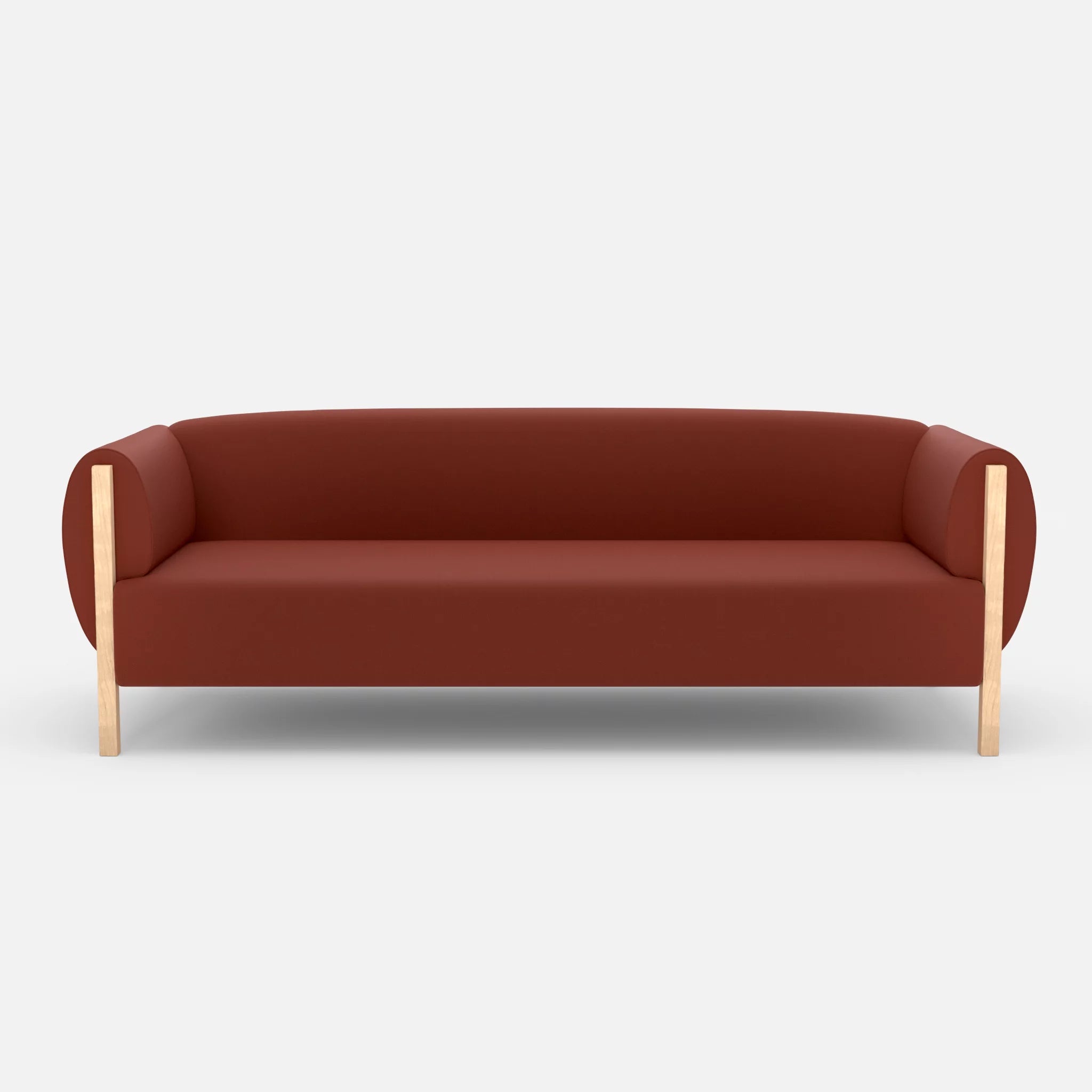 3 Sitzer Sofa Mallow radio4517 in Dunkelrot von vorne