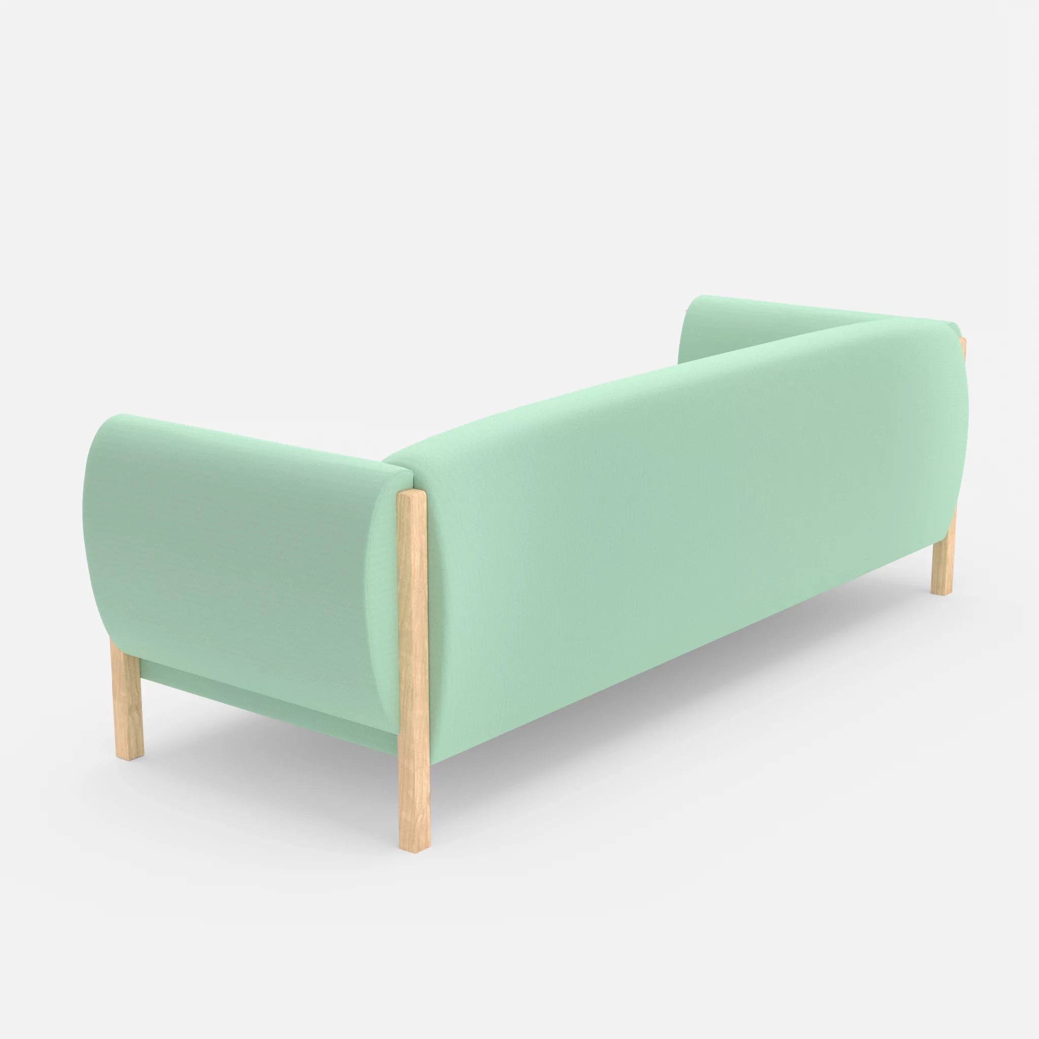 3 Sitzer Sofa Mallow radio7045 in Hellblau von hinten