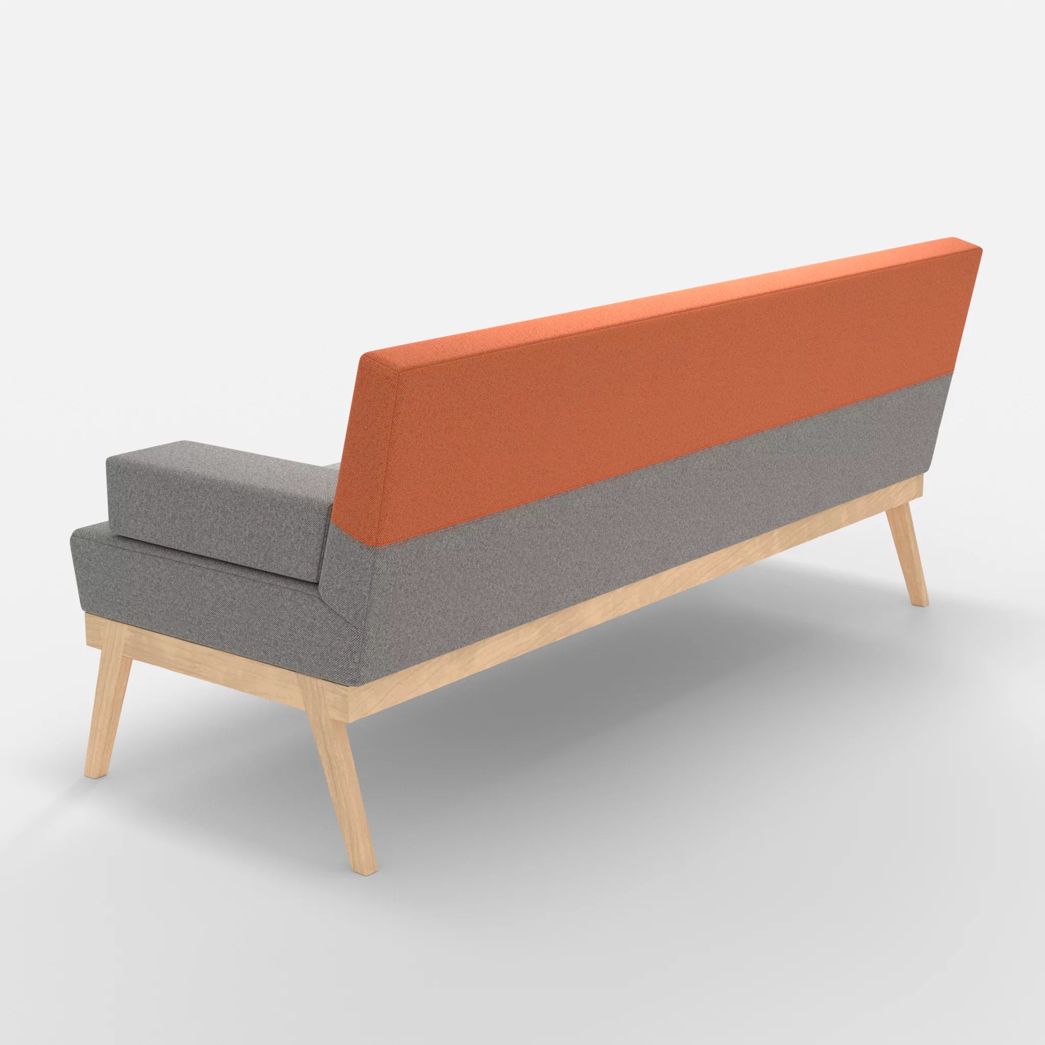 3er Sitzsofa Bauz celia0208-celia0215 in Mittelgrau und Orange von hinten