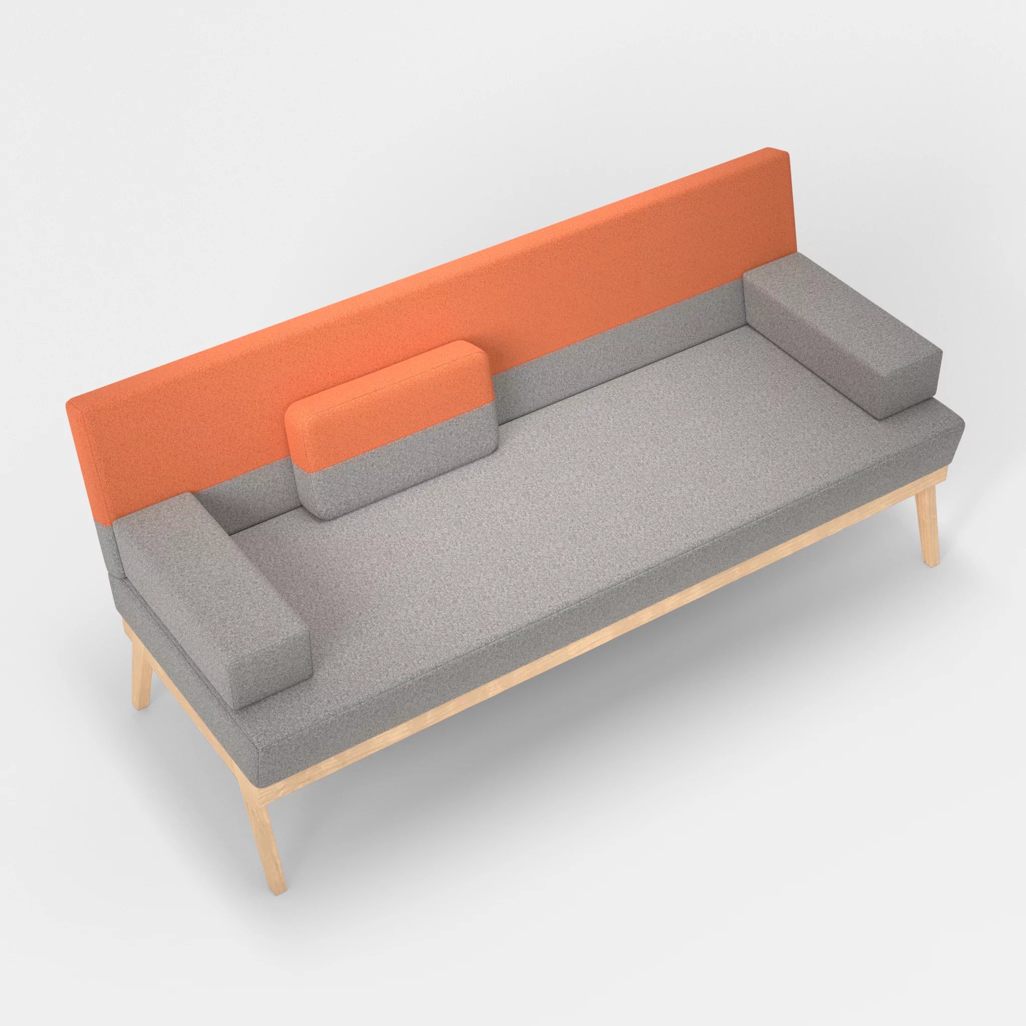 3er Sitzsofa Bauz celia0208-celia0215 in Mittelgrau und Orange von oben