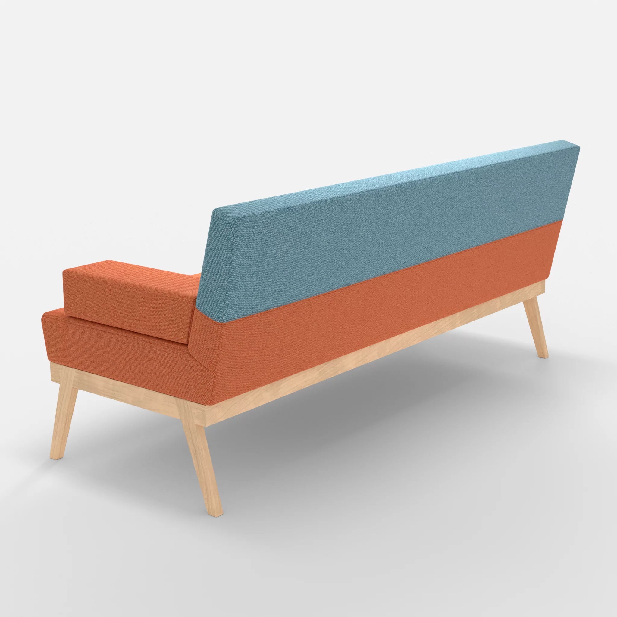 3er Sitzsofa Bauz celia0215-celia0209 in Orange und Türkis von hinten