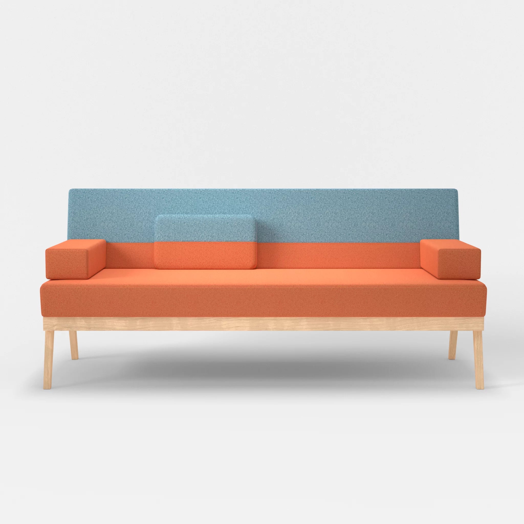 3er Sitzsofa Bauz celia0215-celia0209 in Orange und Türkis von vorne