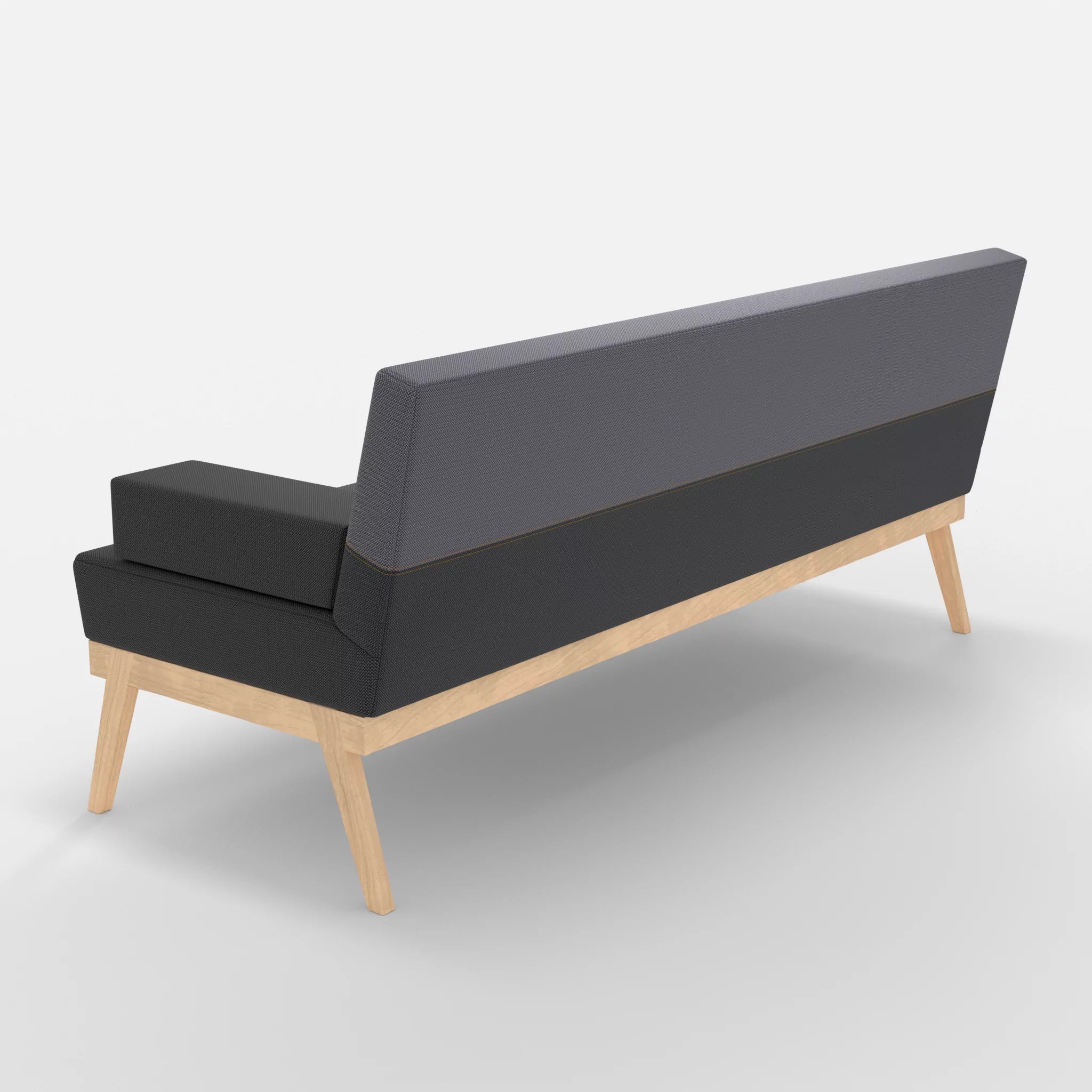 3er Sitzsofa Bauz credoasphalt-credocarbon in Anthrazit und Dunkelgrau von hinten