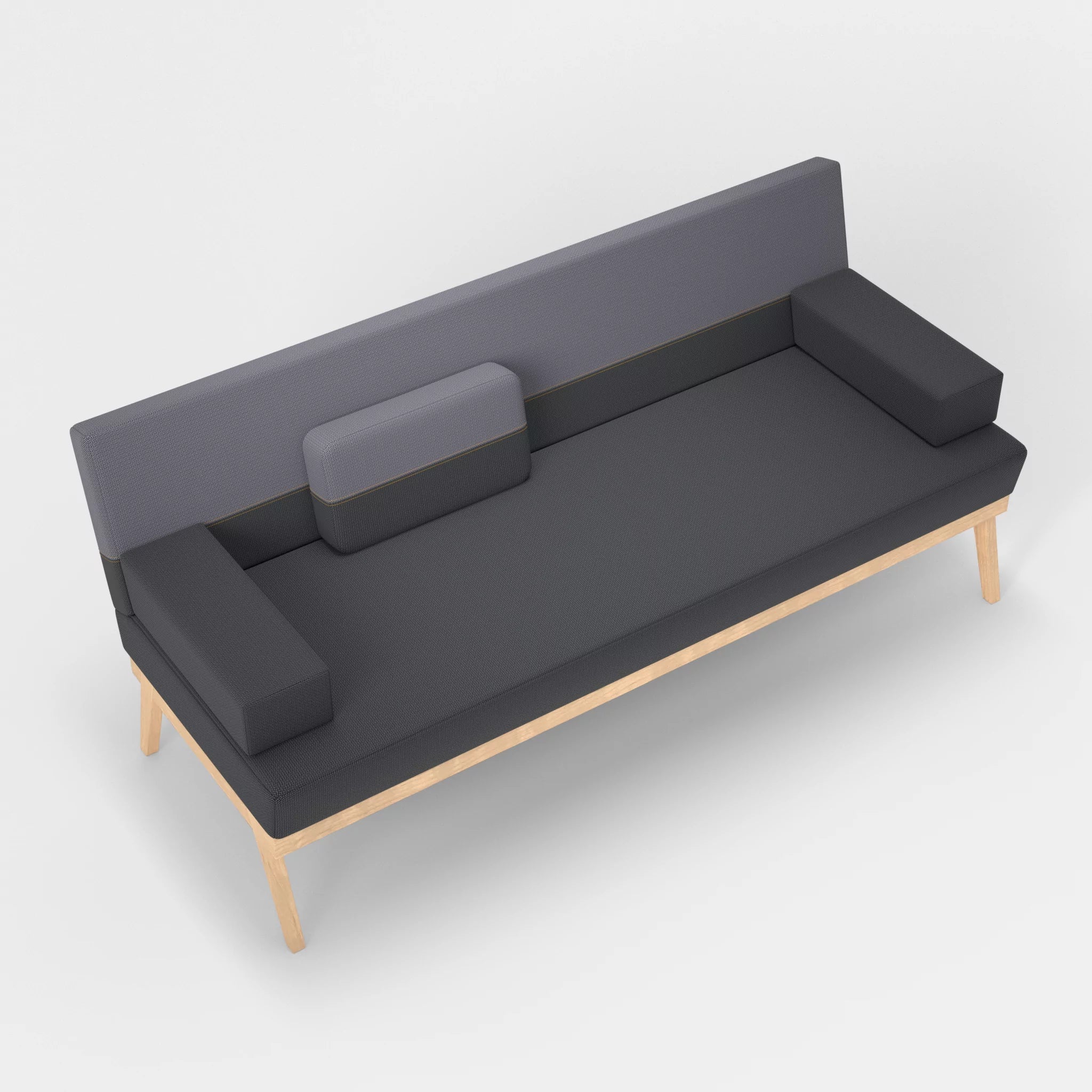 3er Sitzsofa Bauz credoasphalt-credocarbon in Anthrazit und Dunkelgrau von oben