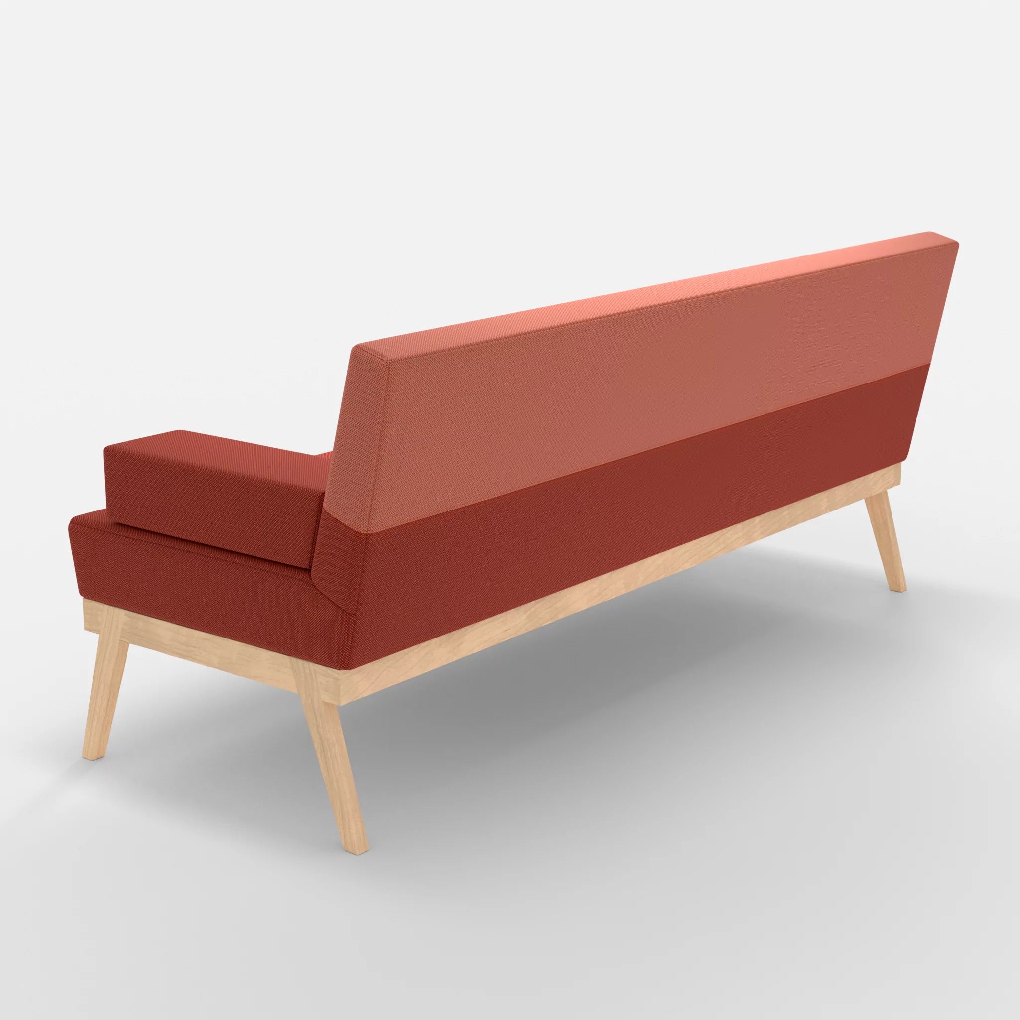 3er Sitzsofa Bauz credolampion-credograpefruit in Rot und Coral von hinten