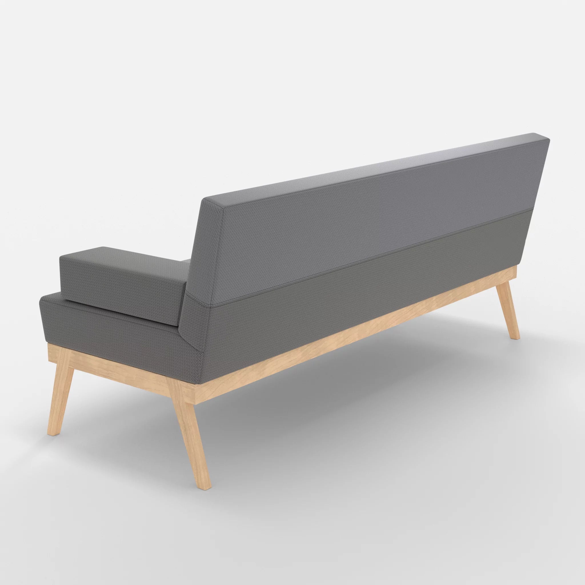 3er Sitzsofa Bauz credozinn-credochalk in Mittelgrau und Hellgrau von hinten