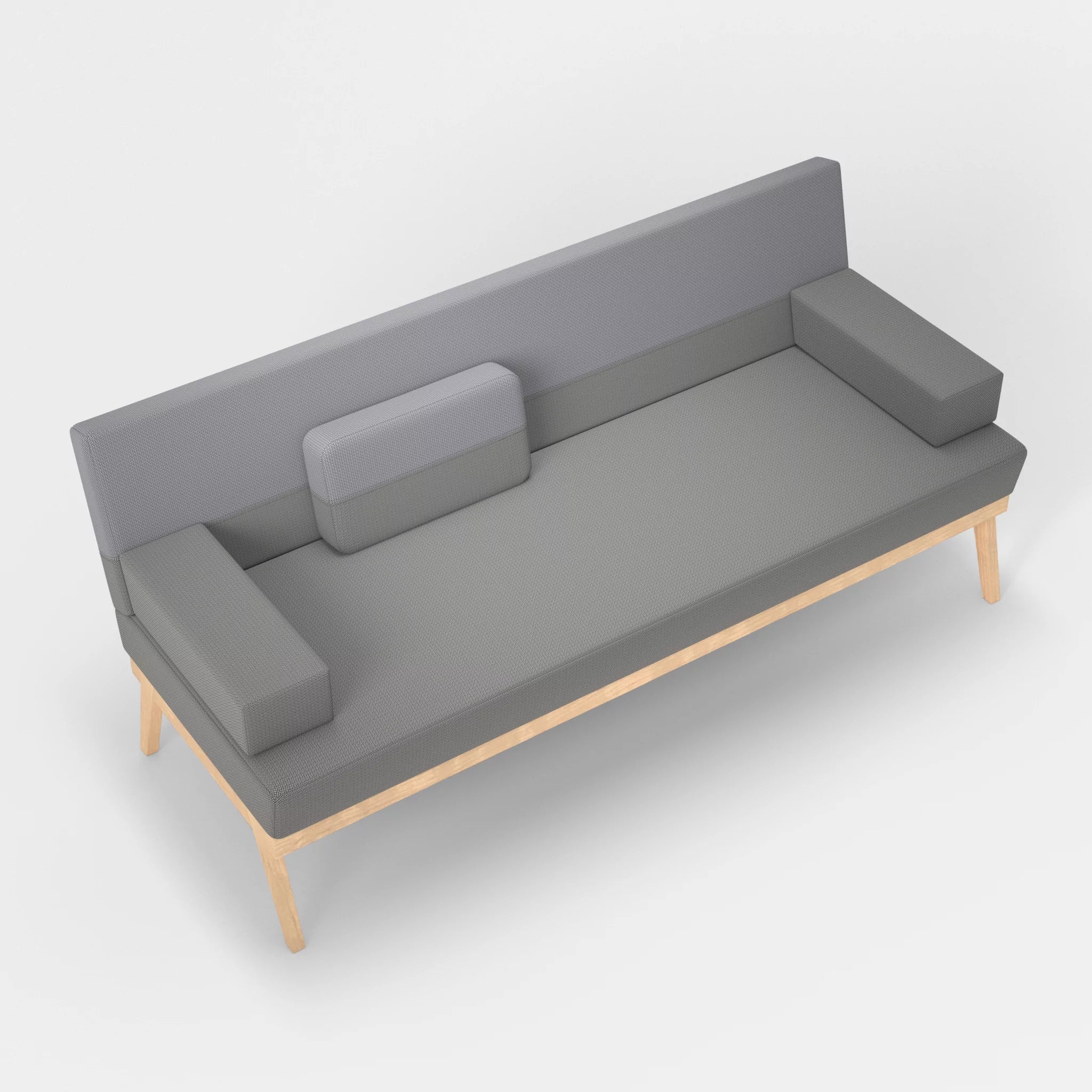 3er Sitzsofa Bauz credozinn-credochalk in Mittelgrau und Hellgrau von oben