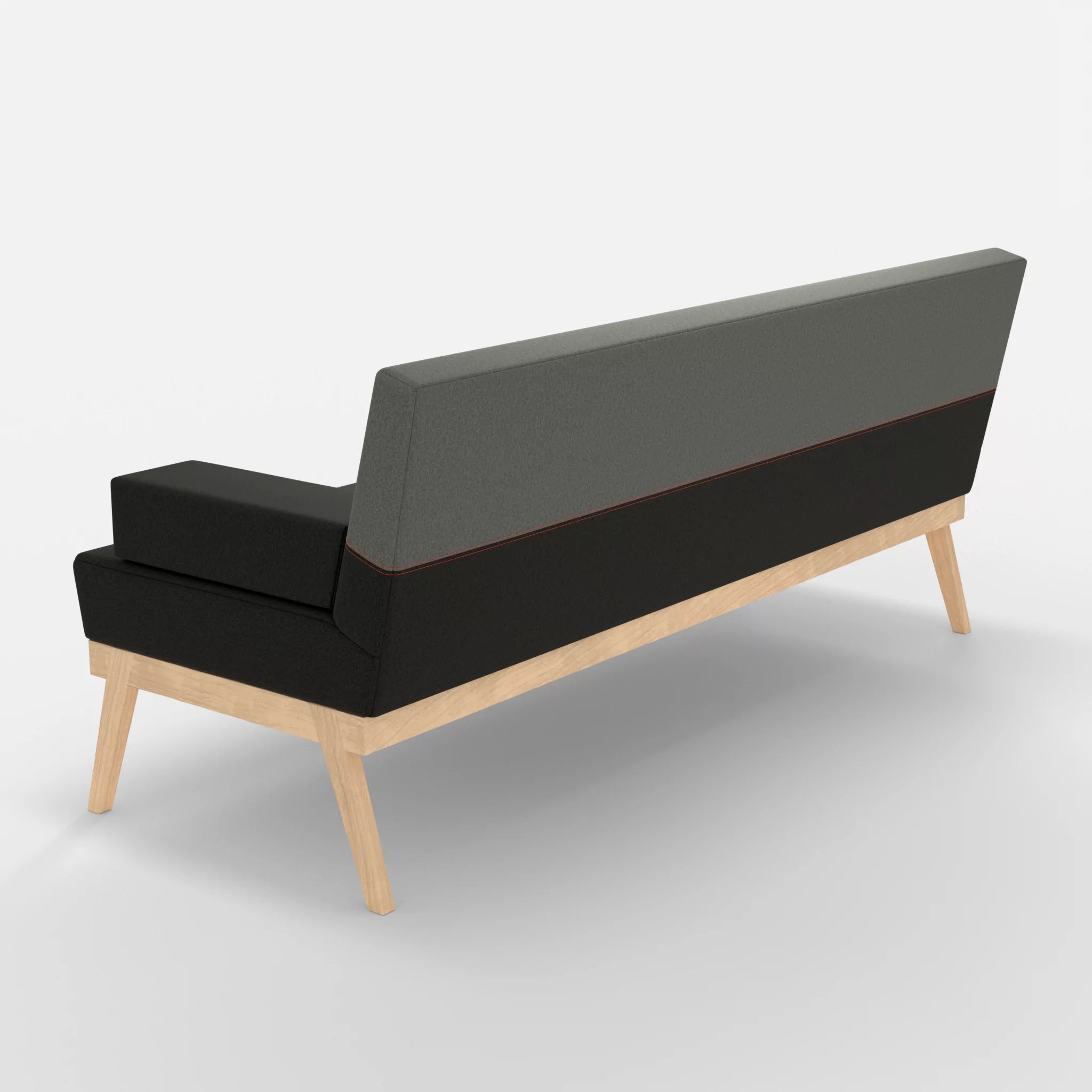 3er Sitzsofa Bauz dama0002-dama0003 in Anthrazit und Mittelgrau von hinten