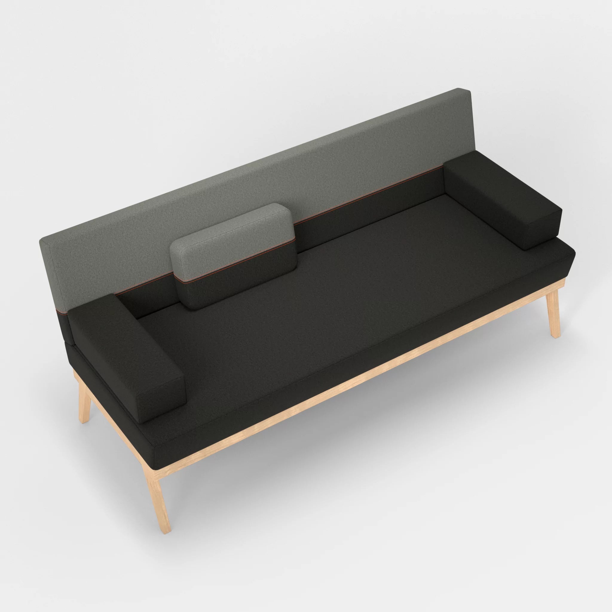 3er Sitzsofa Bauz dama0002-dama0003 in Anthrazit und Mittelgrau von oben