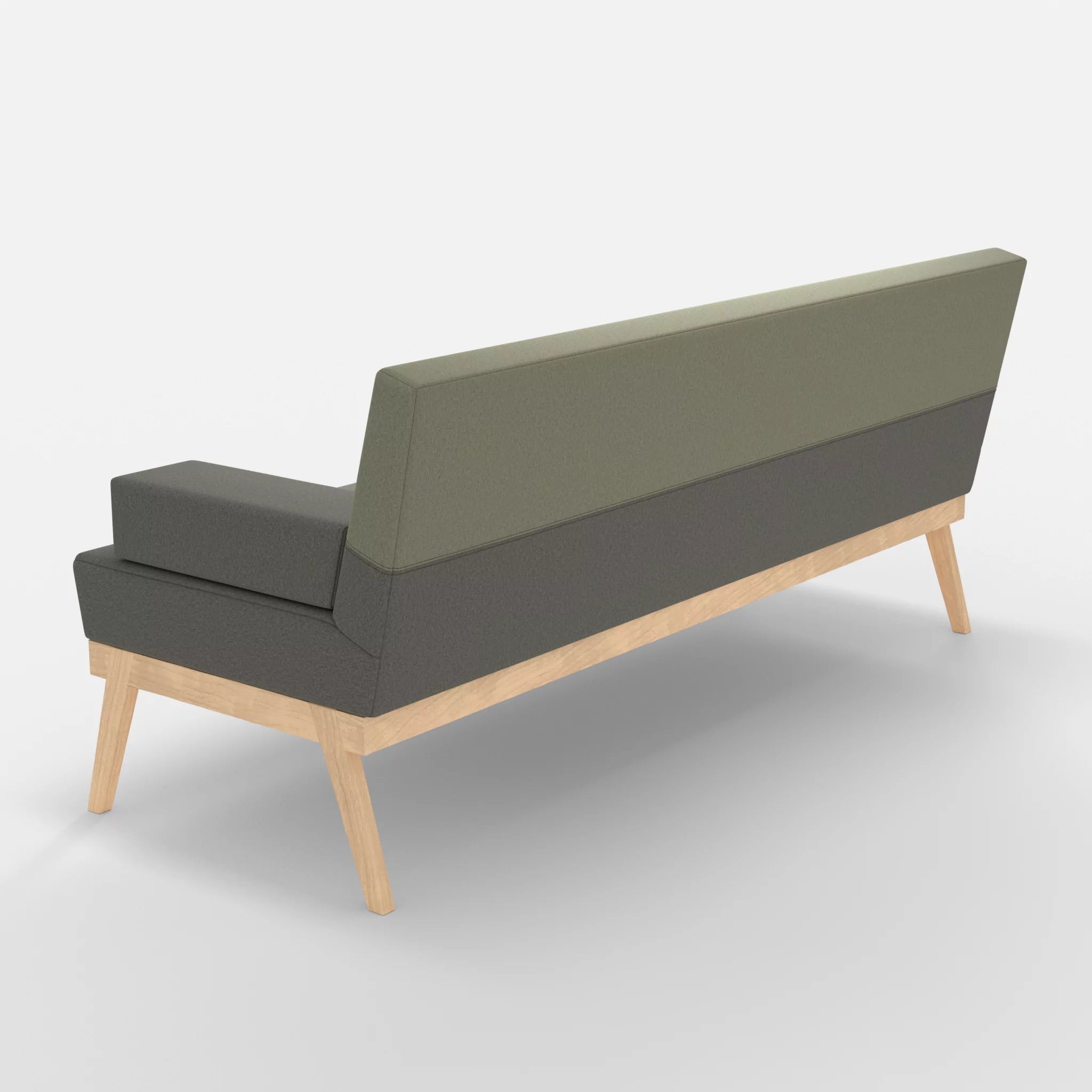 3er Sitzsofa Bauz dama0003-dama0057 in Mittelgrau und Hellgrau von hinten