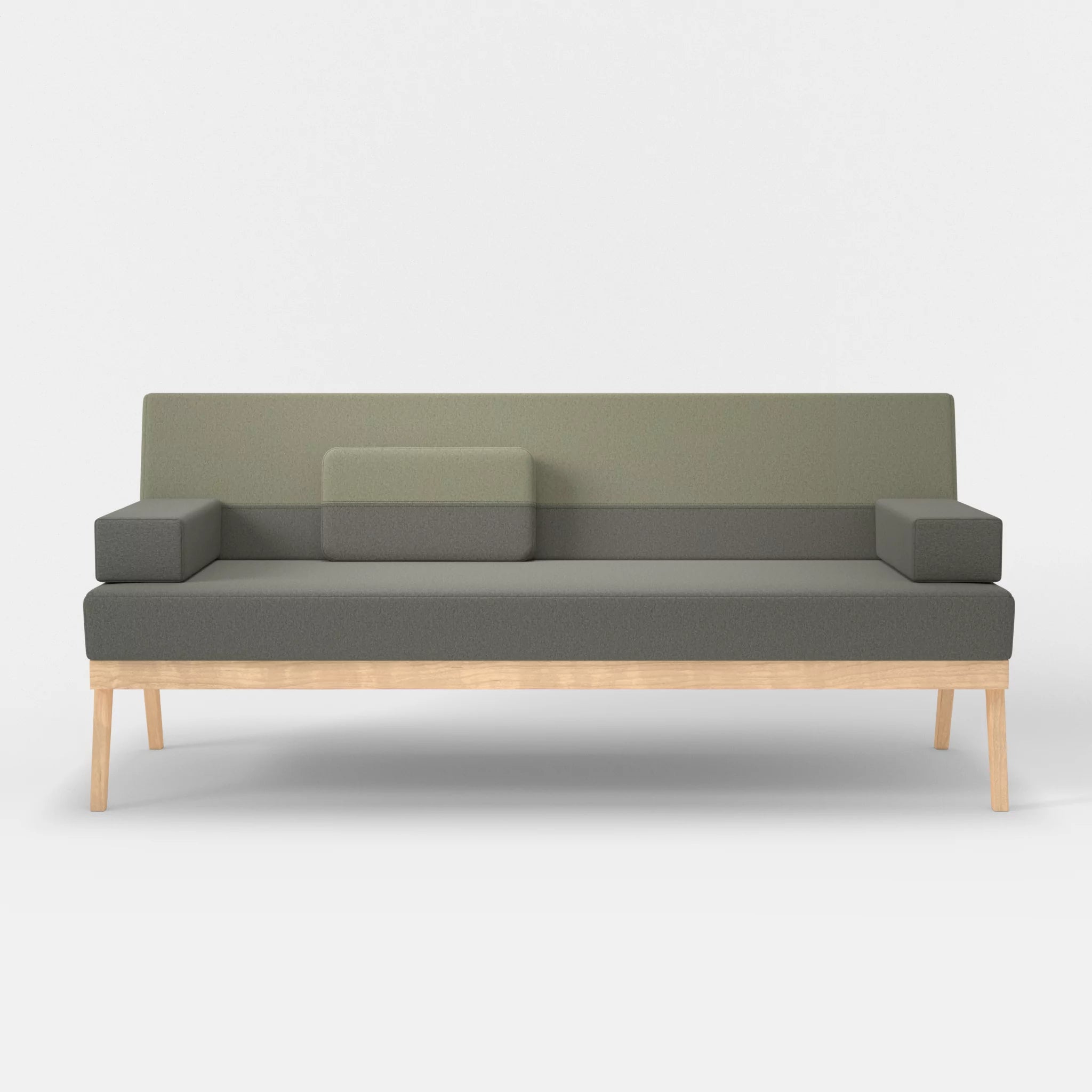 3er Sitzsofa Bauz dama0003-dama0057 in Mittelgrau und Hellgrau von vorne