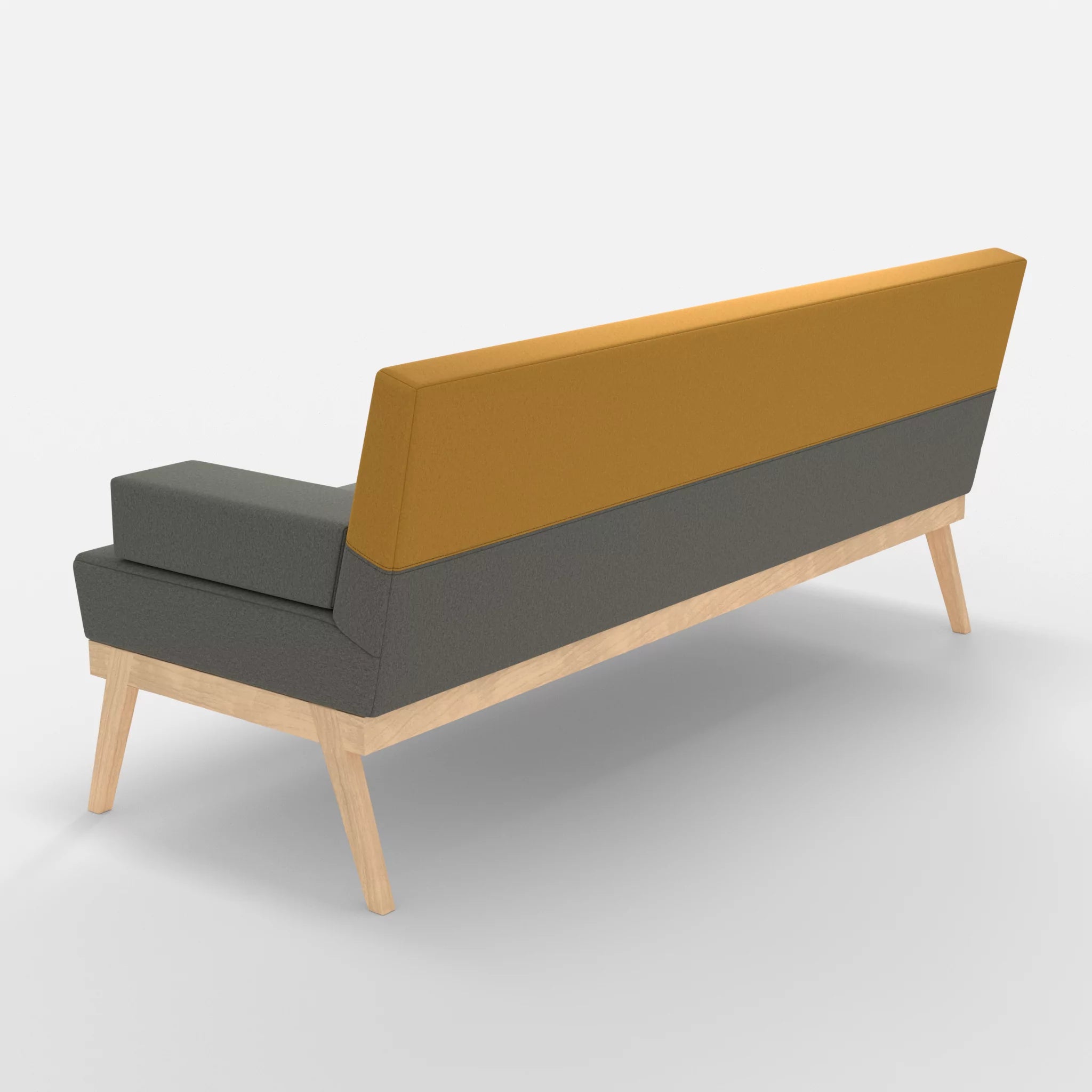 3er Sitzsofa Bauz dama0003-dama0081 in Mittelgrau und Curry von hinten