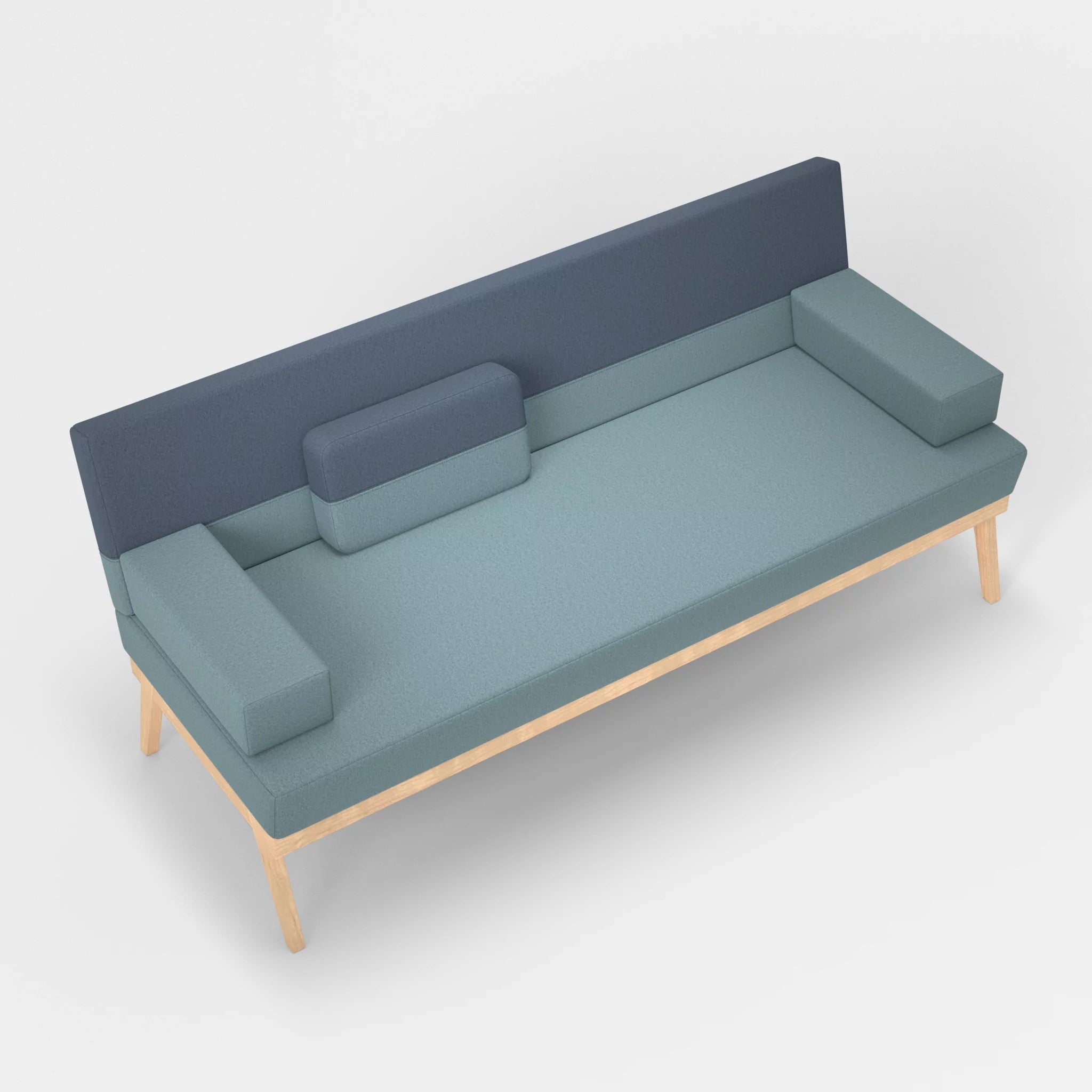 3er Sitzsofa Bauz dama0016-dama0075 in Hellblau und Blau von oben