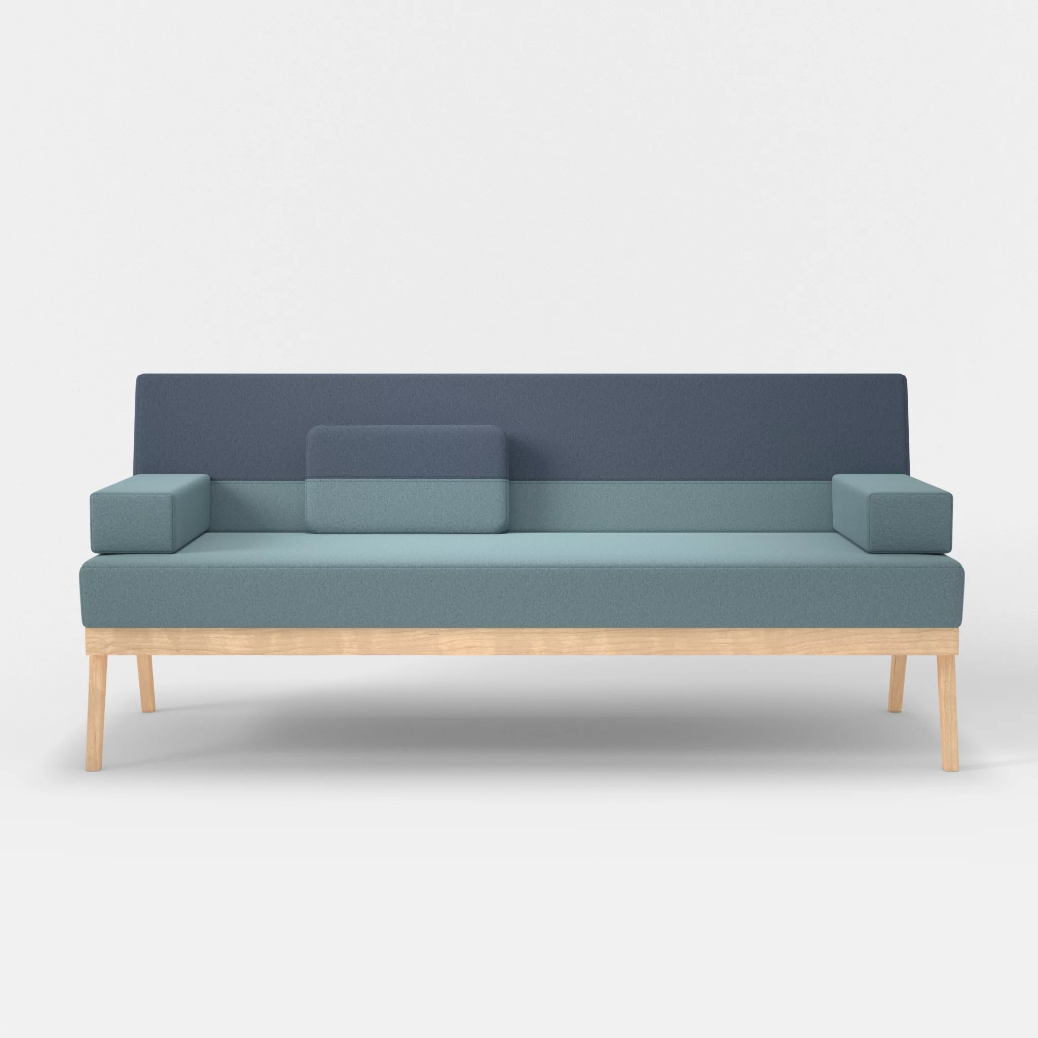 3er Sitzsofa Bauz dama0016-dama0075 in Hellblau und Blau von vorne