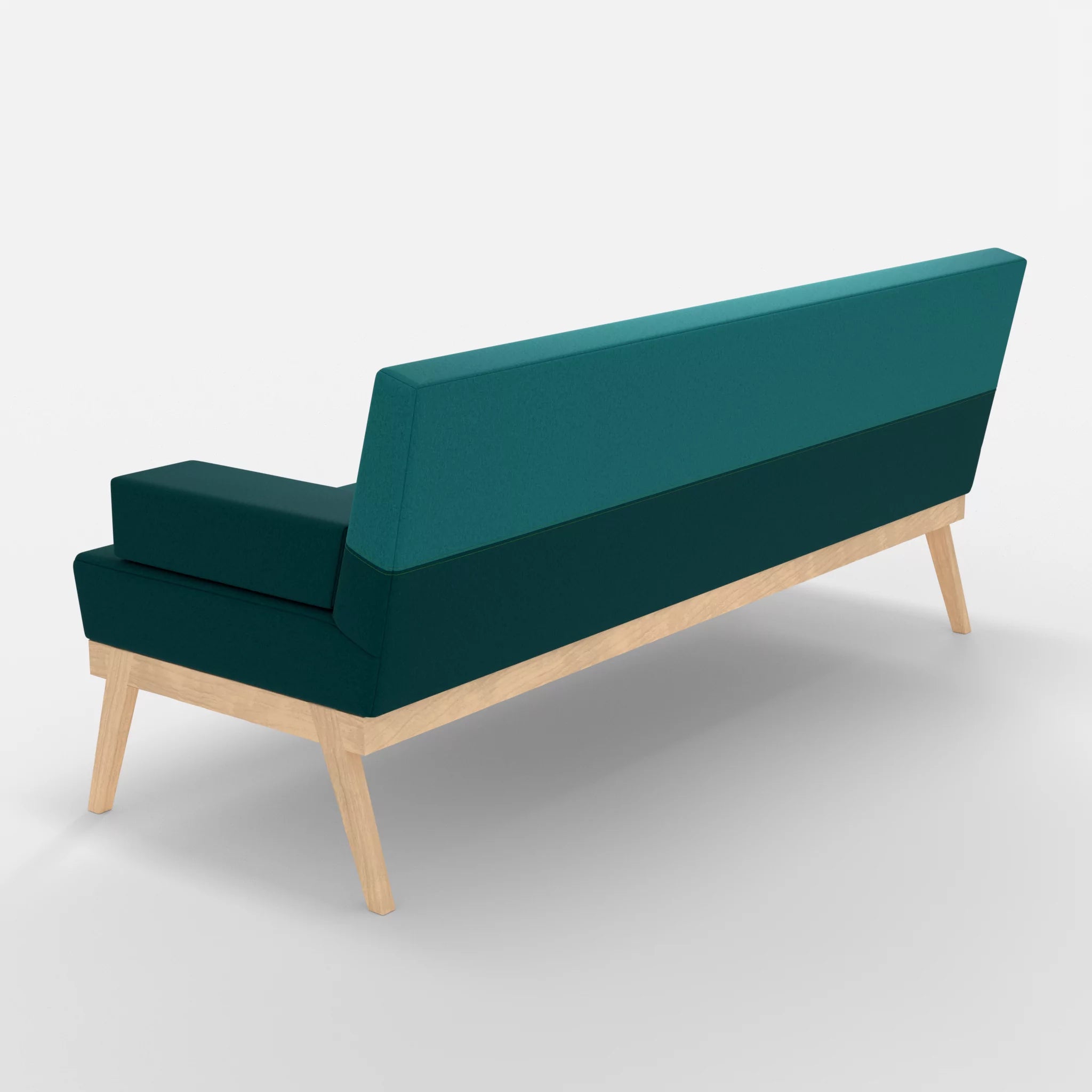 3er Sitzsofa Bauz dama0018-dama0076 in Türkis und Türkis von hinten