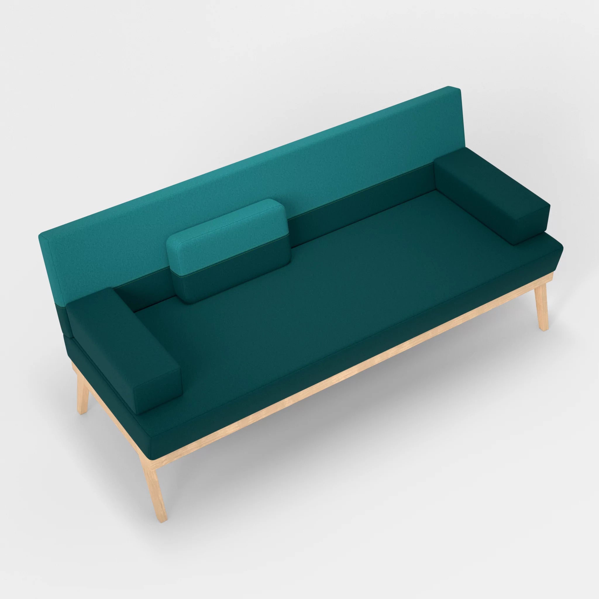 3er Sitzsofa Bauz dama0018-dama0076 in Türkis und Türkis von oben