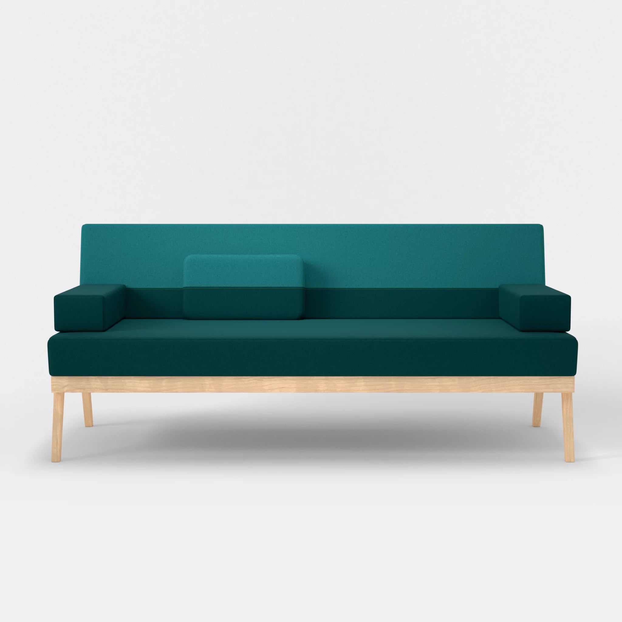 3er Sitzsofa Bauz dama0018-dama0076 in Türkis und Türkis von vorne