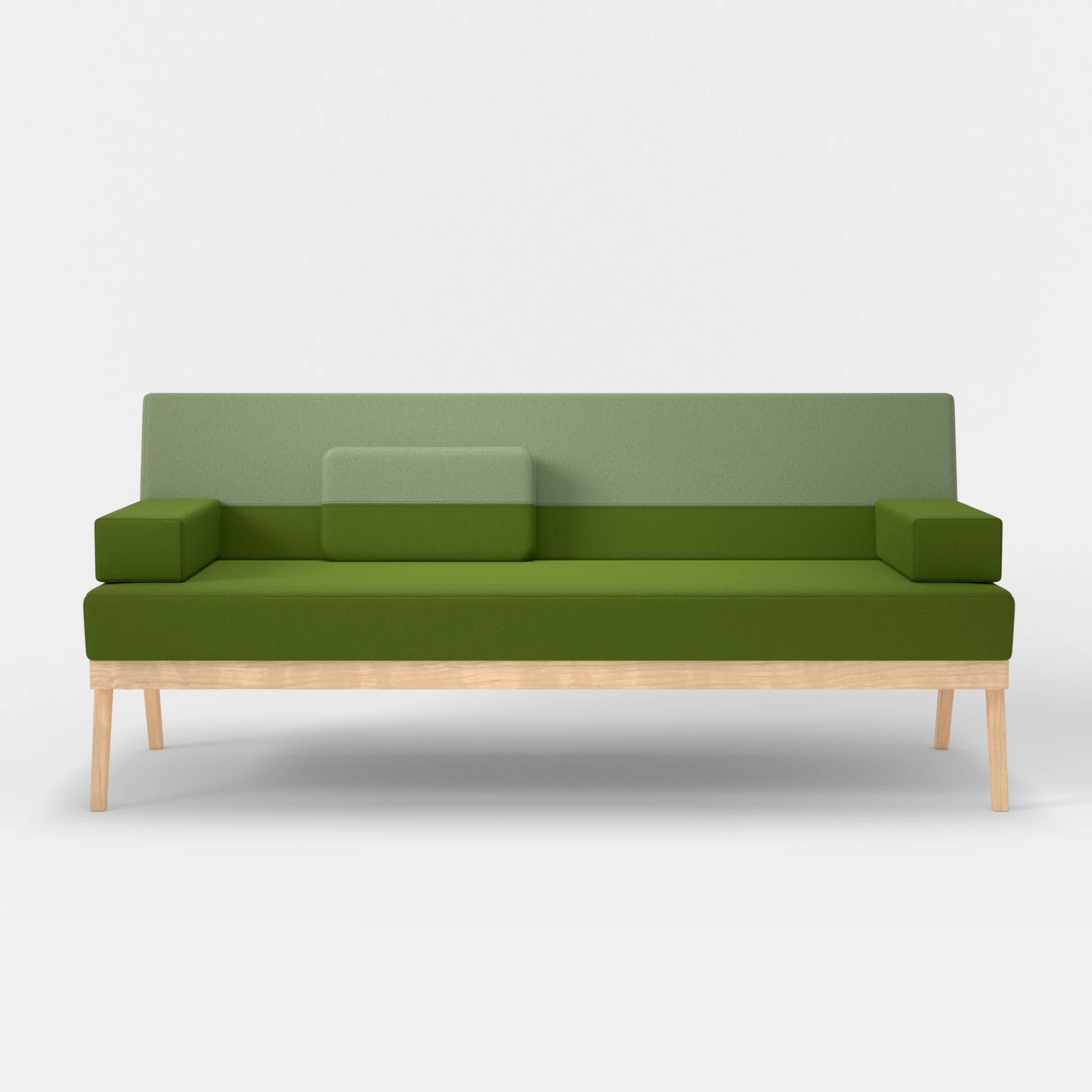 3er Sitzsofa Bauz dama0027-dama0042 in Grün und Hellgrün von vorne