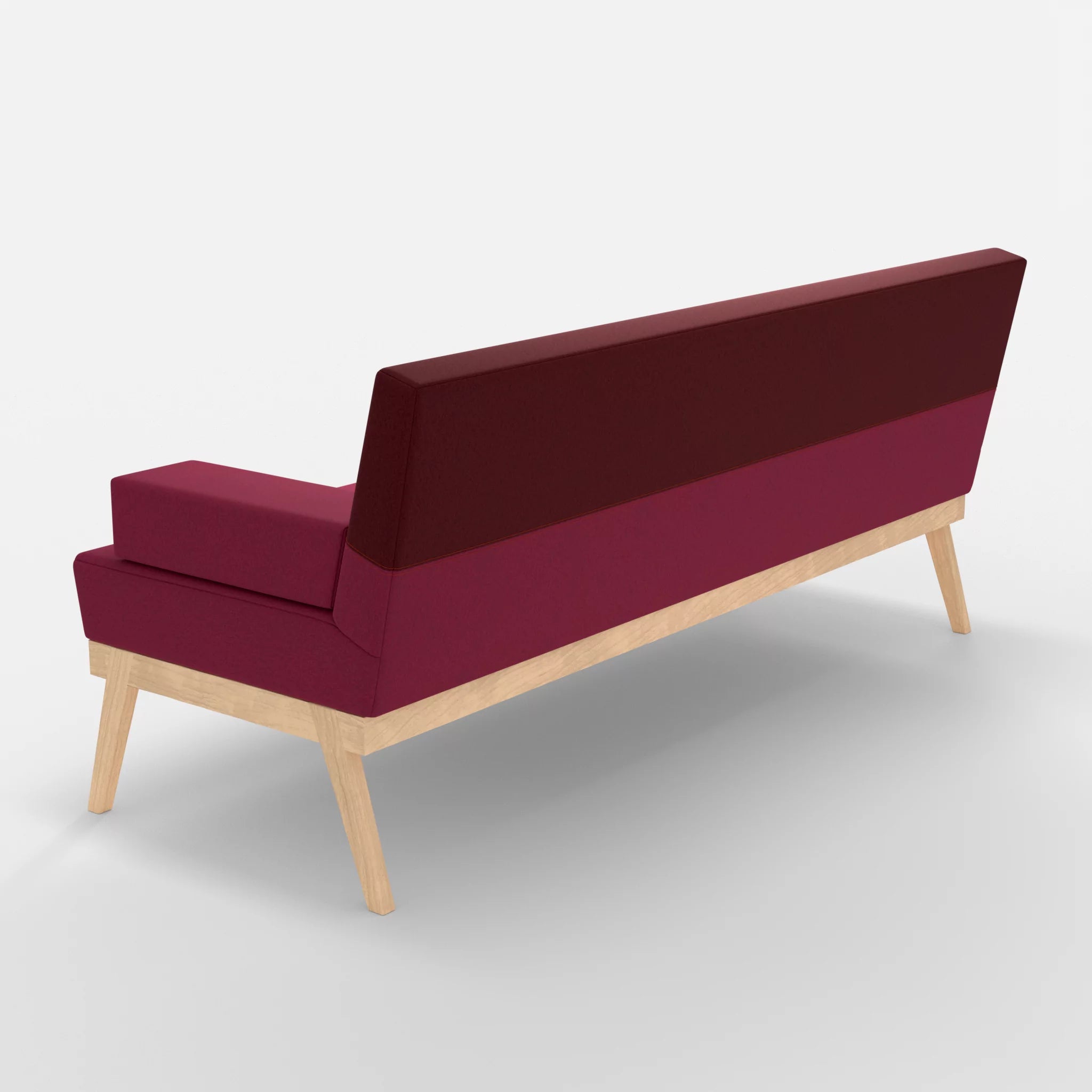 3er Sitzsofa Bauz dama0034-dama0050 in Bordeaux und Fuchsia von hinten