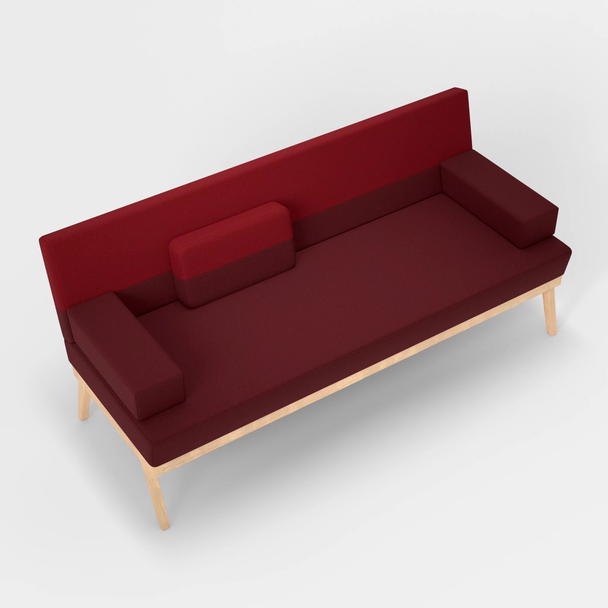 3er Sitzsofa Bauz dama0034-dama0053 in Bordeaux und Rot von oben