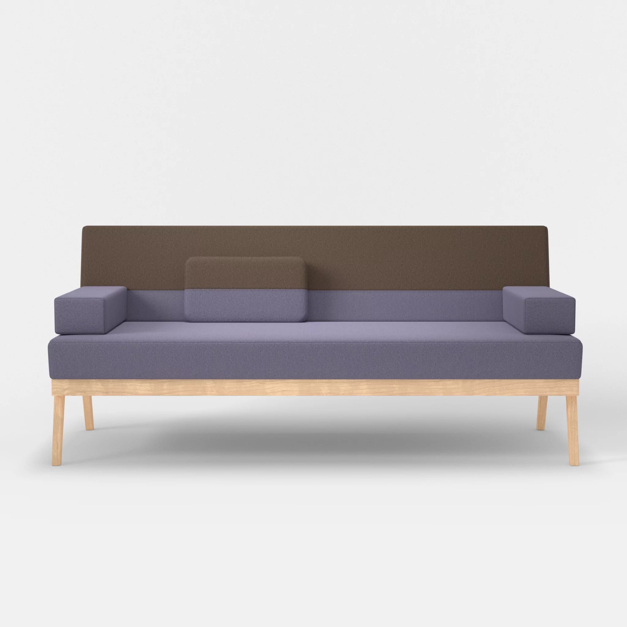 3er Sitzsofa Bauz dama0039-dama0051 in Flieder und Braun von vorne
