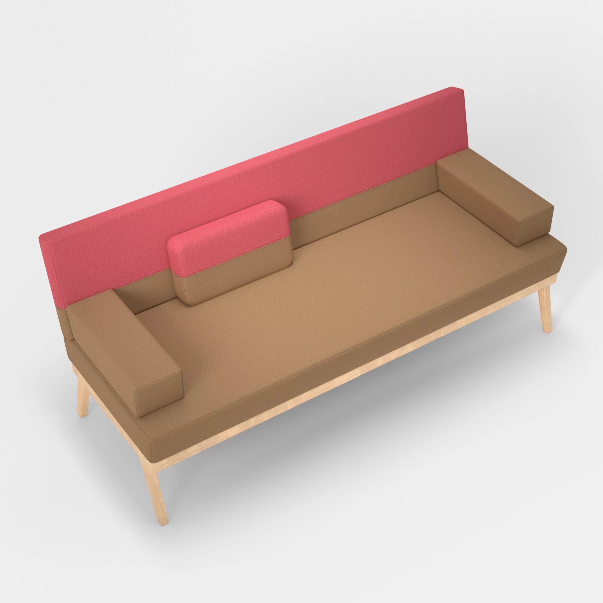 3er Sitzsofa Bauz dama0056-dama0083 in Beige und Pink von oben