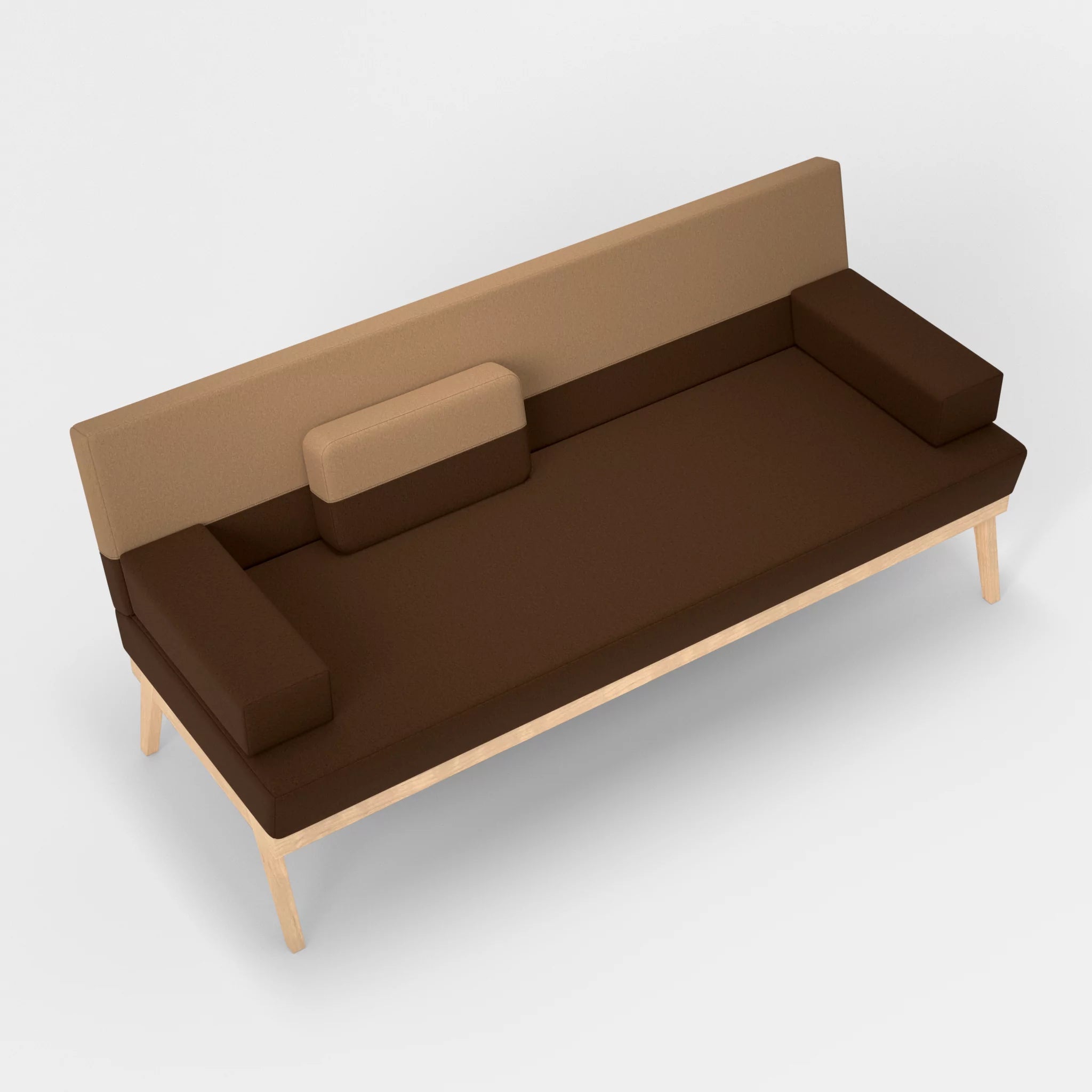 3er Sitzsofa Bauz dama0060-dama0056 in Braun und Beige von oben