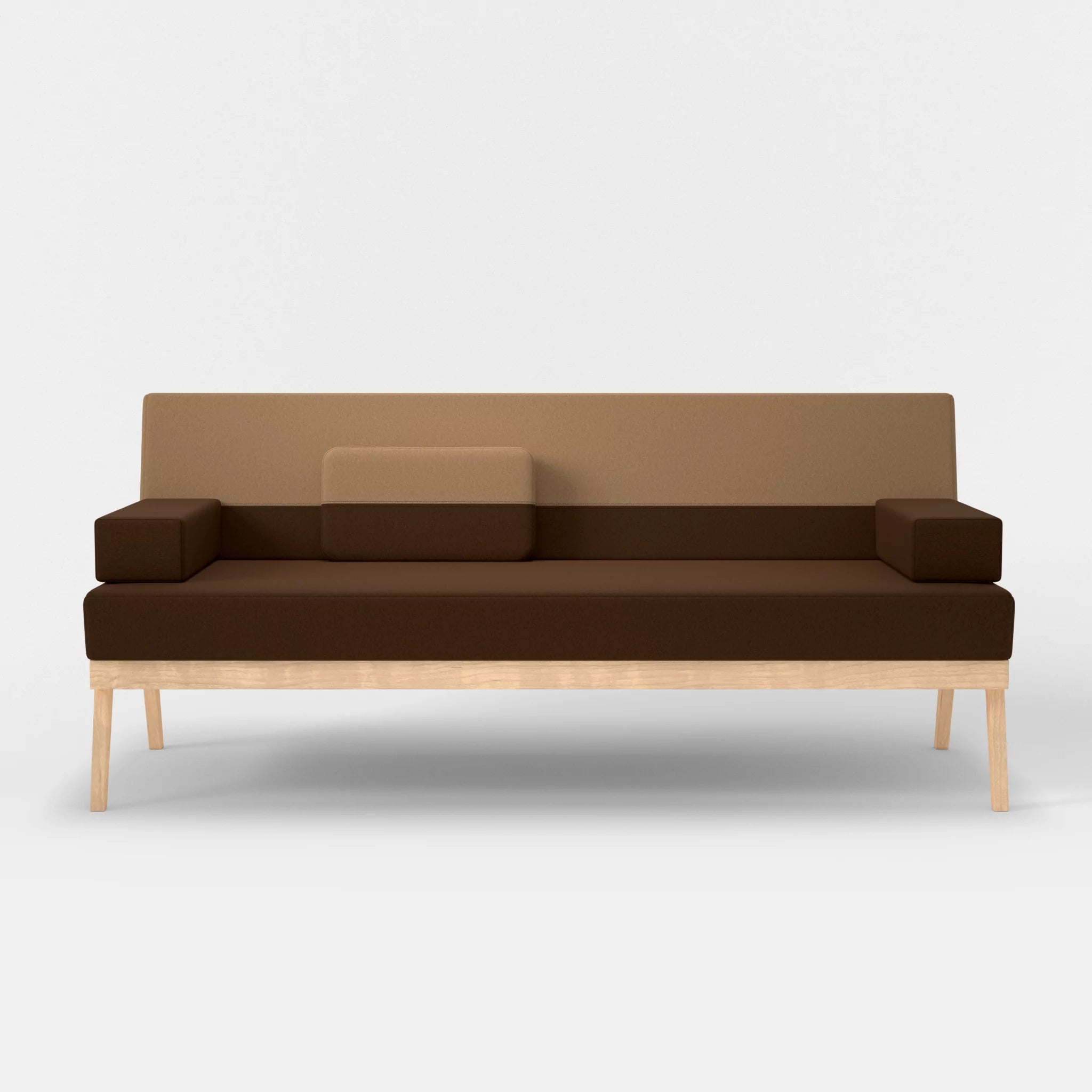 3er Sitzsofa Bauz dama0060-dama0056 in Braun und Beige von vorne