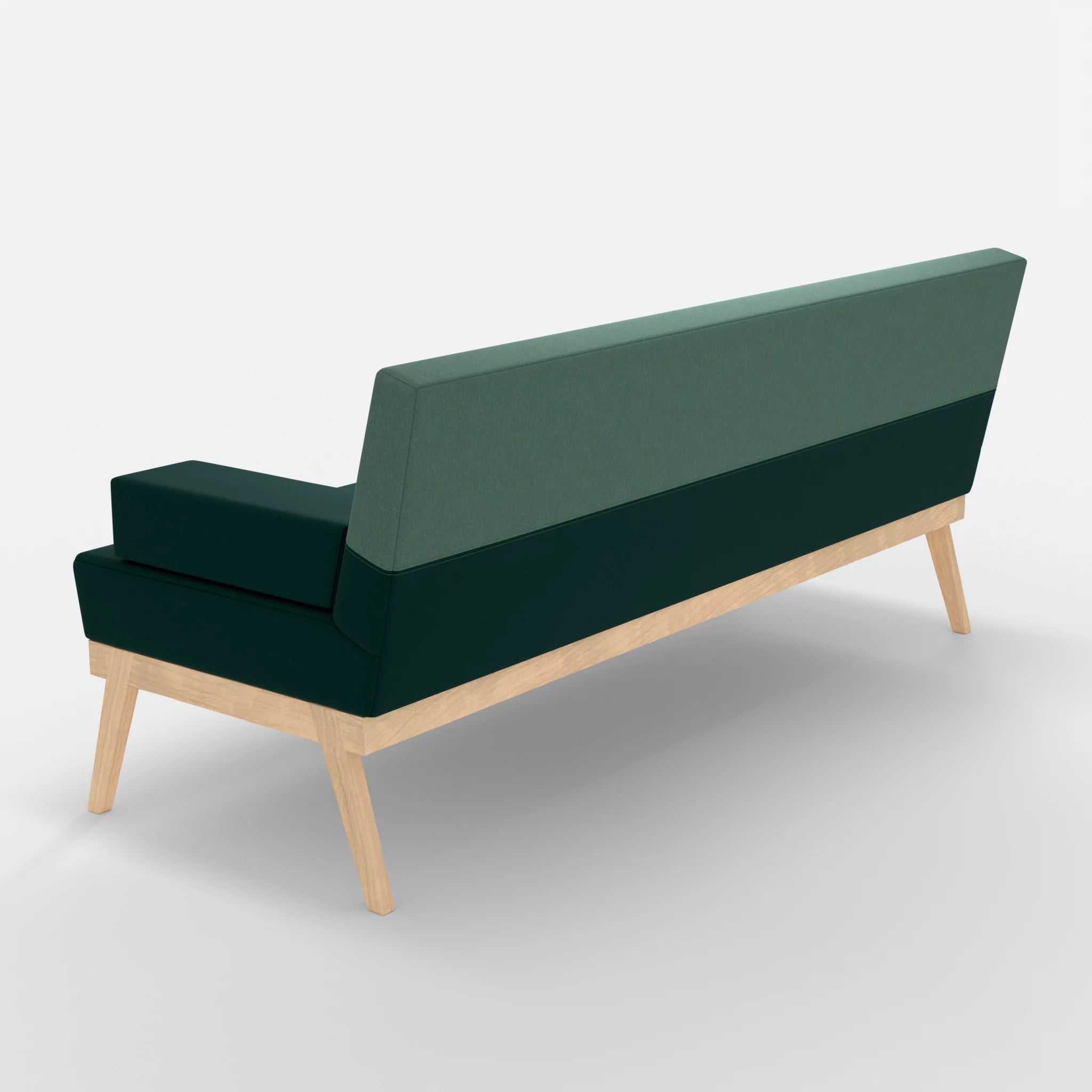 3er Sitzsofa Bauz dama0073-dama0045 in Petrol und Türkis von hinten