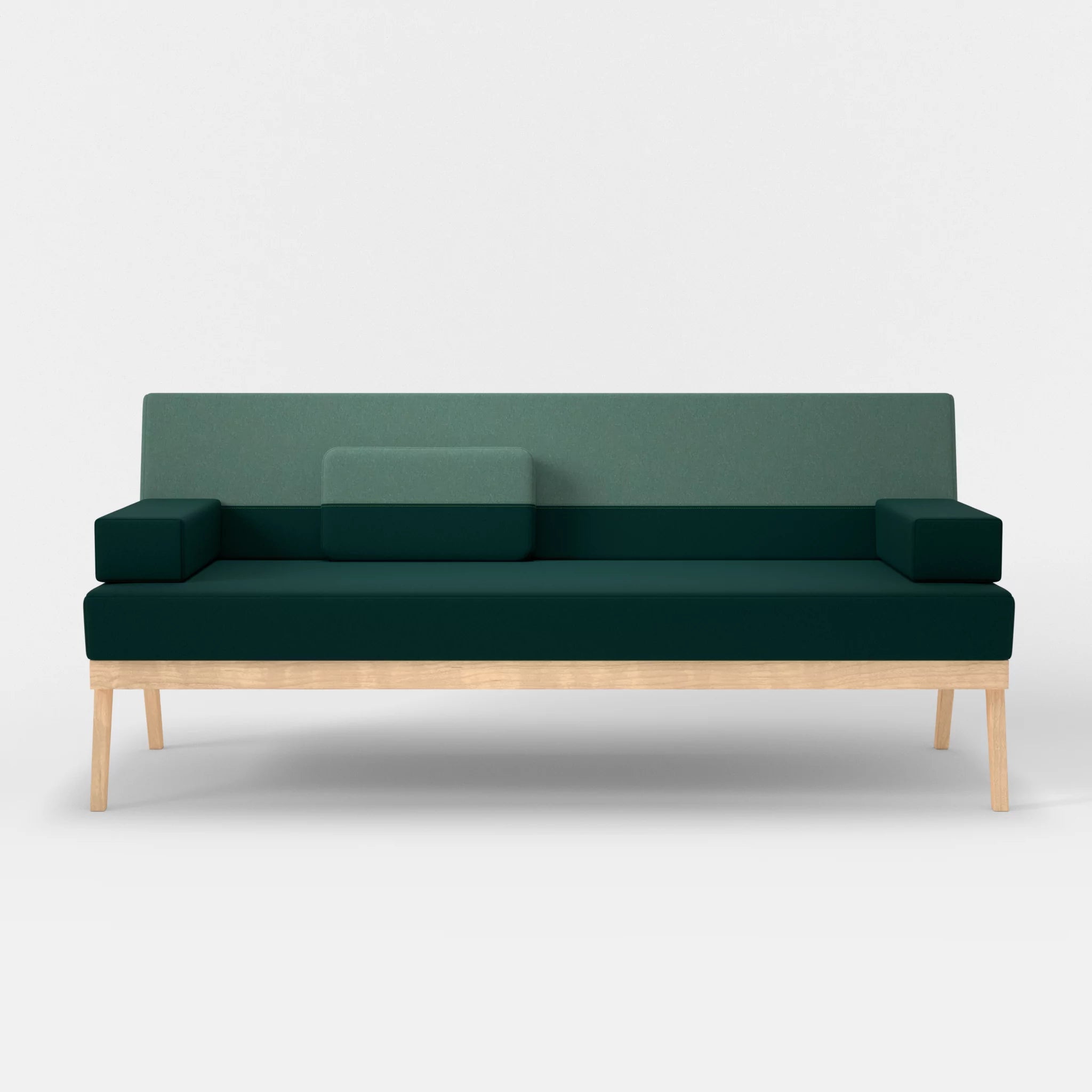 3er Sitzsofa Bauz dama0073-dama0045 in Petrol und Türkis von vorne