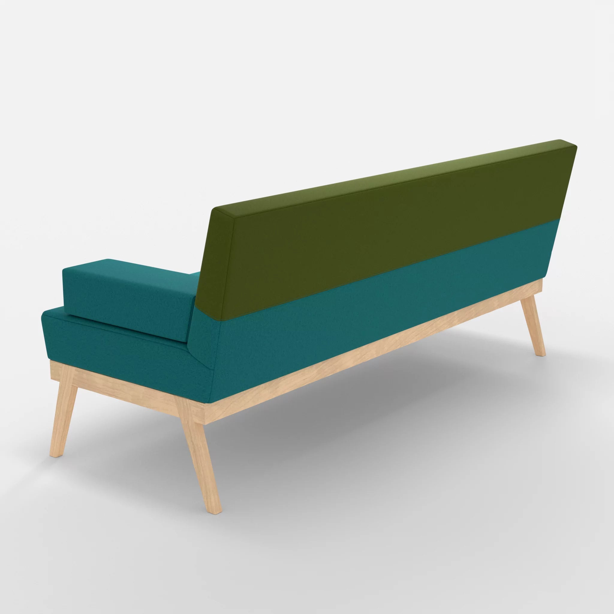 3er Sitzsofa Bauz dama0076-dama0059 in Türkis und Grün von hinten