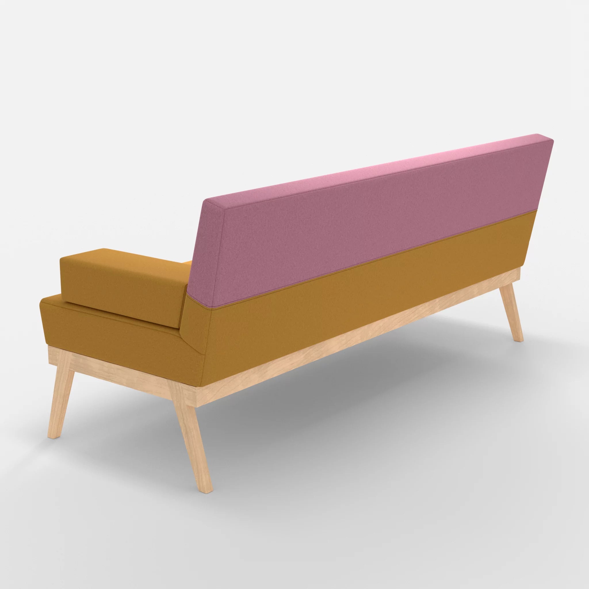 3er Sitzsofa Bauz dama0081-dama0084 in Curry und Rosa von hinten