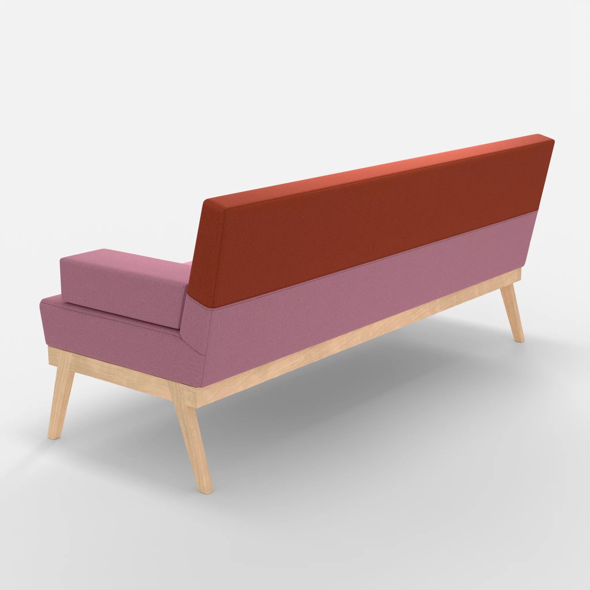 3er Sitzsofa Bauz dama0084-dama0062 in Rosa und Orange von hinten