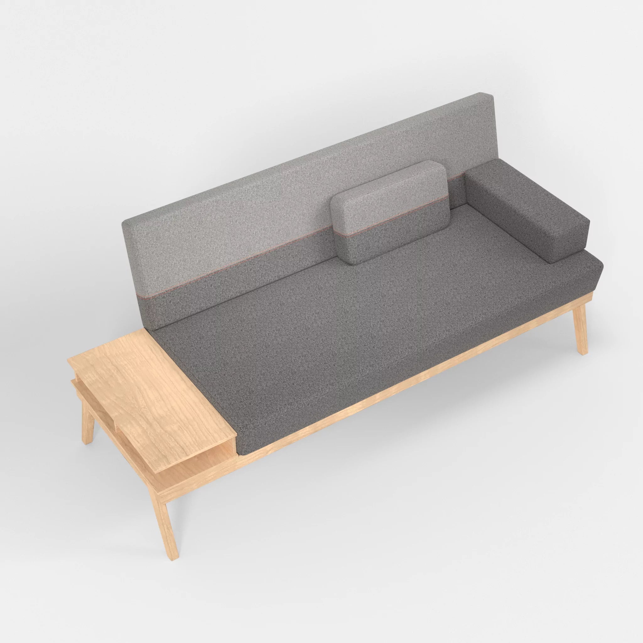 3er Sitzsofa Bauz mit Ablage links celia0218-celia0208 in Dunkelgrau und Mittelgrau von oben
