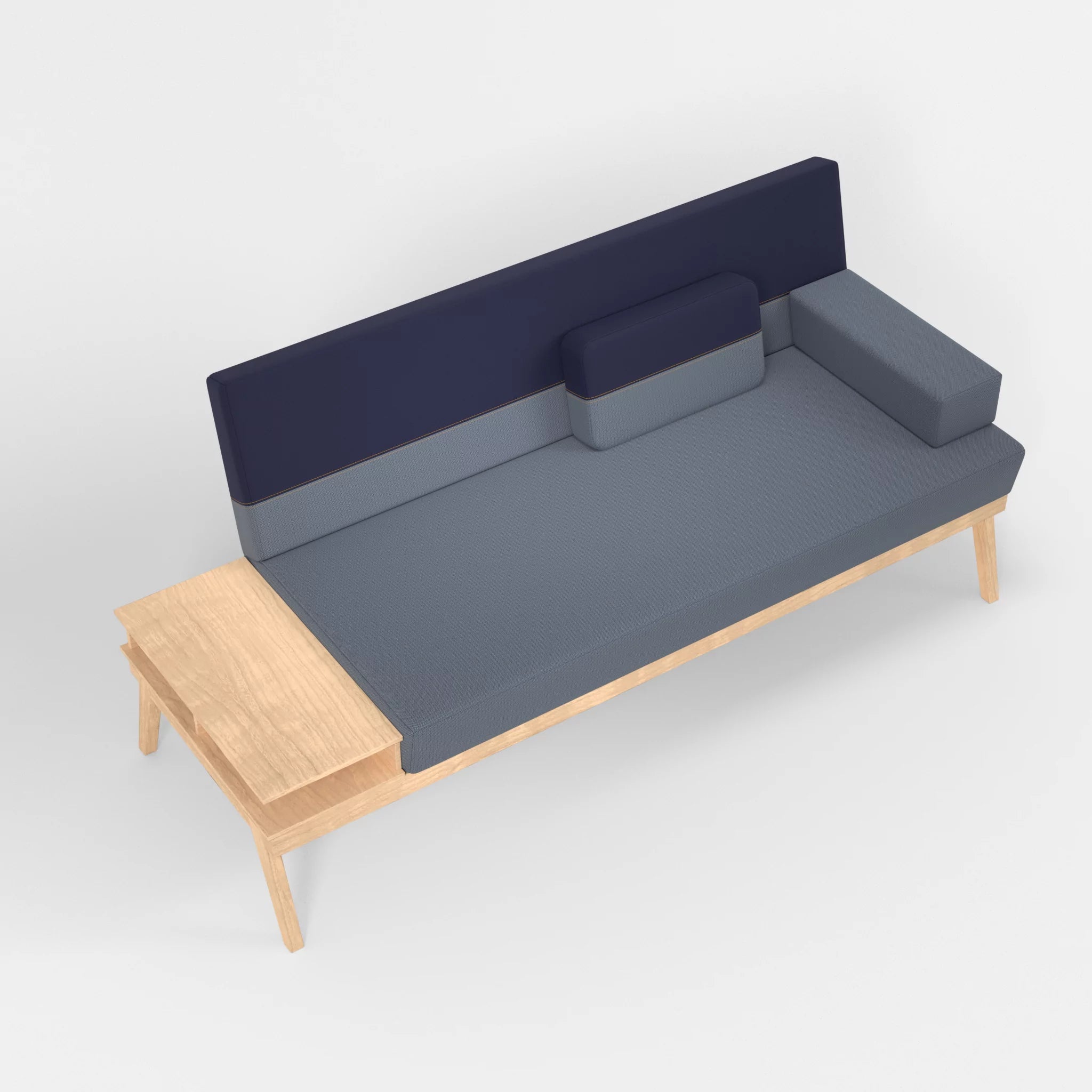 3er Sitzsofa Bauz mit Ablage links credosea-credonavy in Blau und Navy von oben