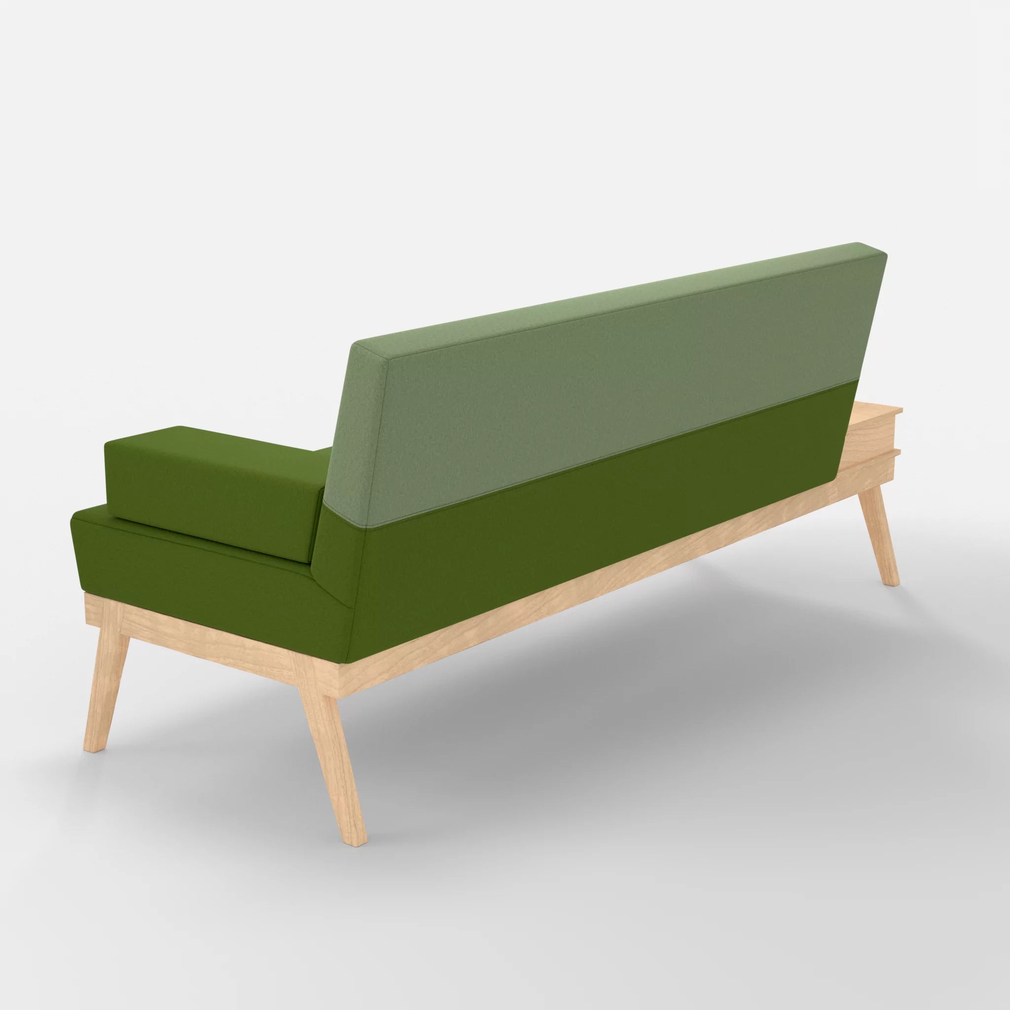 3er Sitzsofa Bauz mit Ablage links dama0027-dama0042 in Grün und Hellgrün von hinten